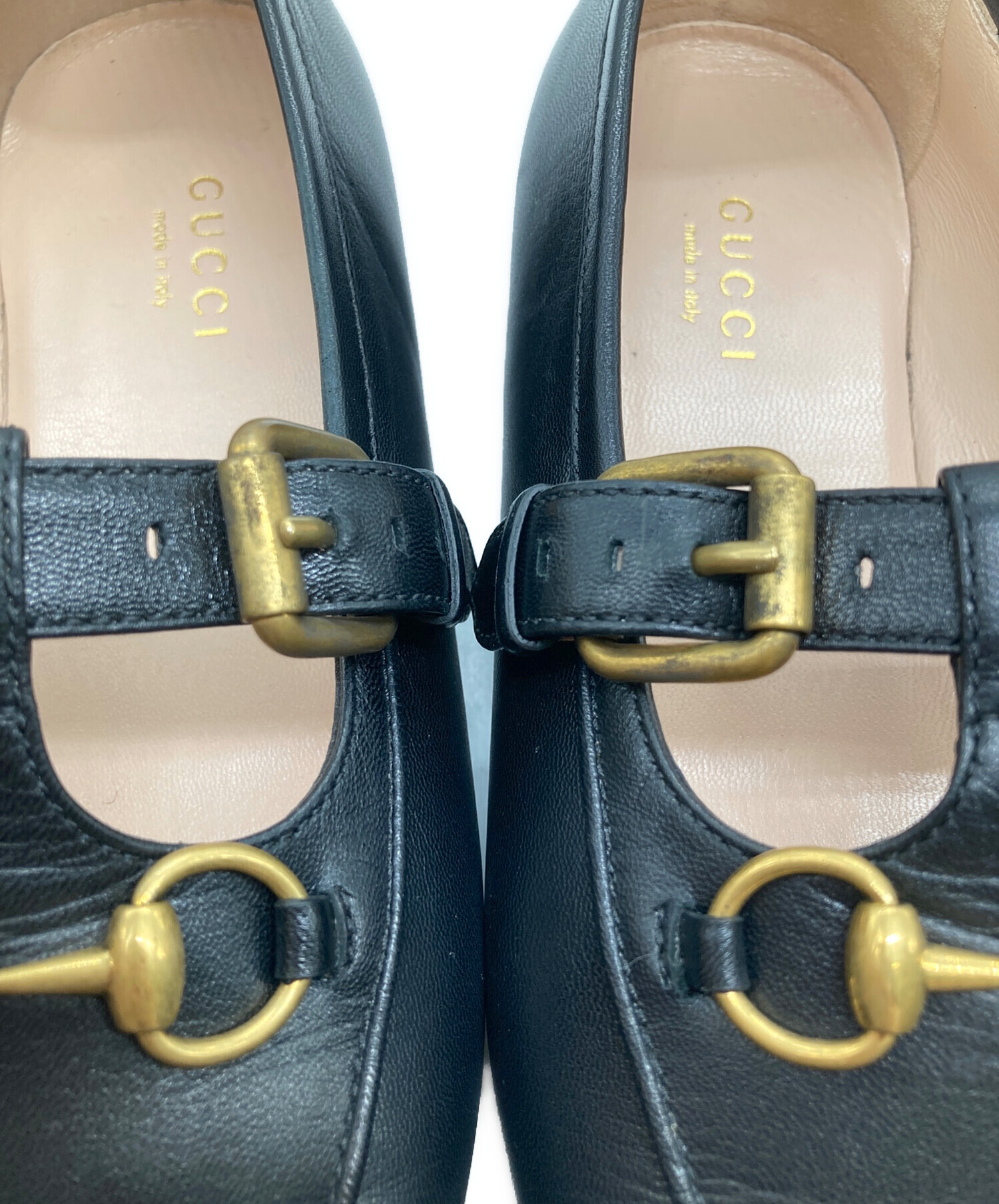 中古・古着通販】GUCCI (グッチ) ホースビットレザーシューズ ブラック