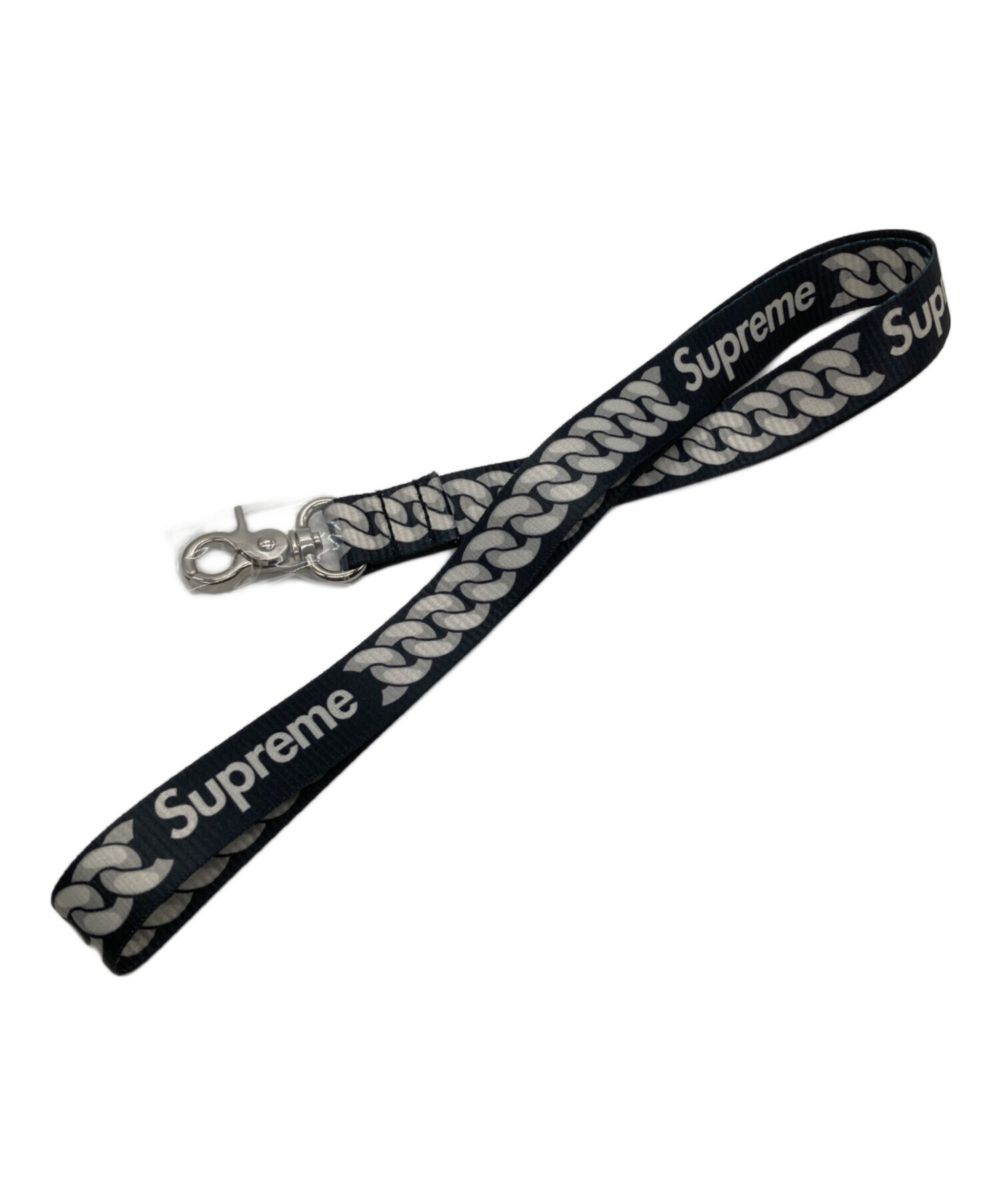Supreme ネックストラップ　シュプリーム　ステッカー付き 中古・古着通販】SUPREME (シュプリーム) ネックストラップ ブラック