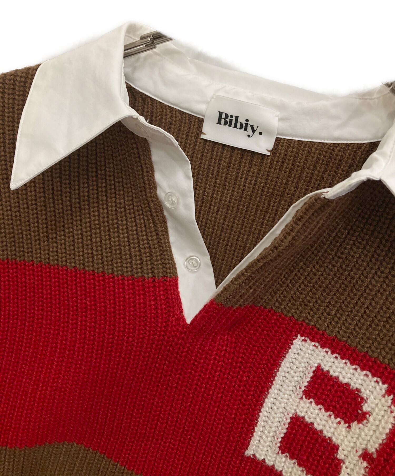 中古・古着通販】Bibiy. (ビビィ) 襟付きニット ブラウン サイズ:F