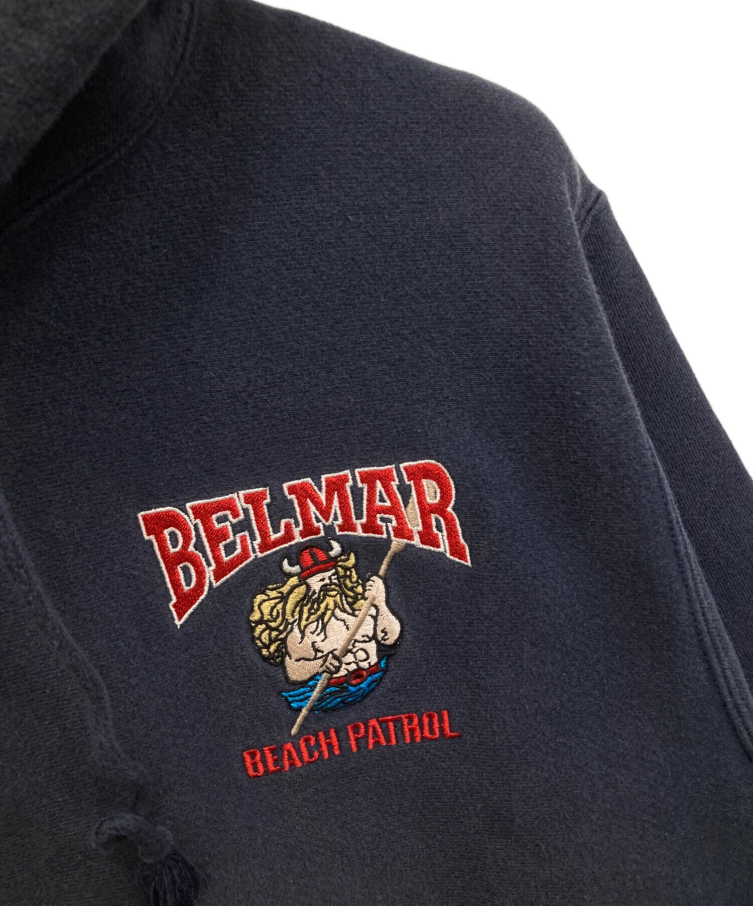 インポート古着Champion/チャンピオンカレッジロゴパーカーM ネイビー Champion（チャンピオン） 11.5oz USAコットン リバースウイーブ 青単