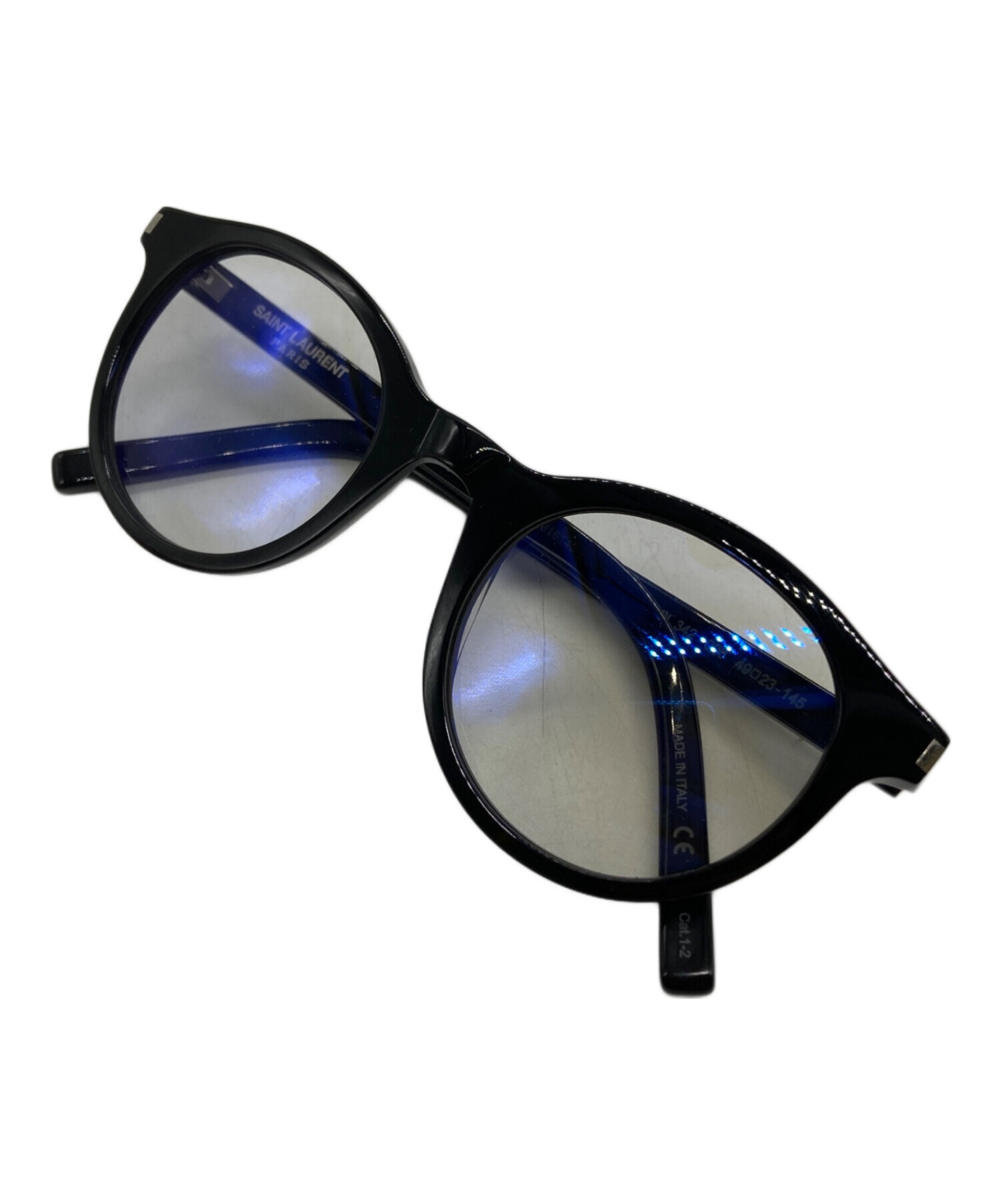 SAINT LAURENT PARISブラックサングラス 中古・古着通販】Saint Laurent Paris (サンローランパリ) 眼鏡