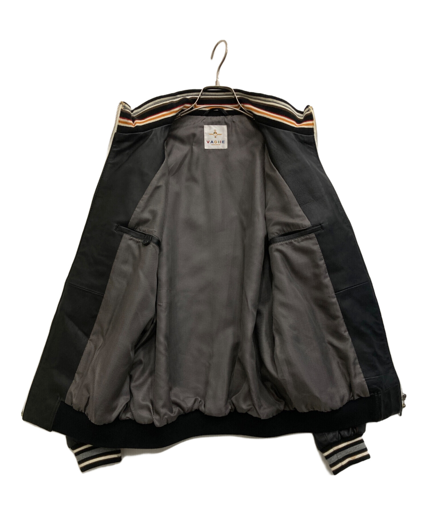 VAGIIE 羊革 ラムレザー シングル ライダースジャケット46 バジエ 中古・古着通販】vagiie (バジエ) ラムレザージャケット ブラック