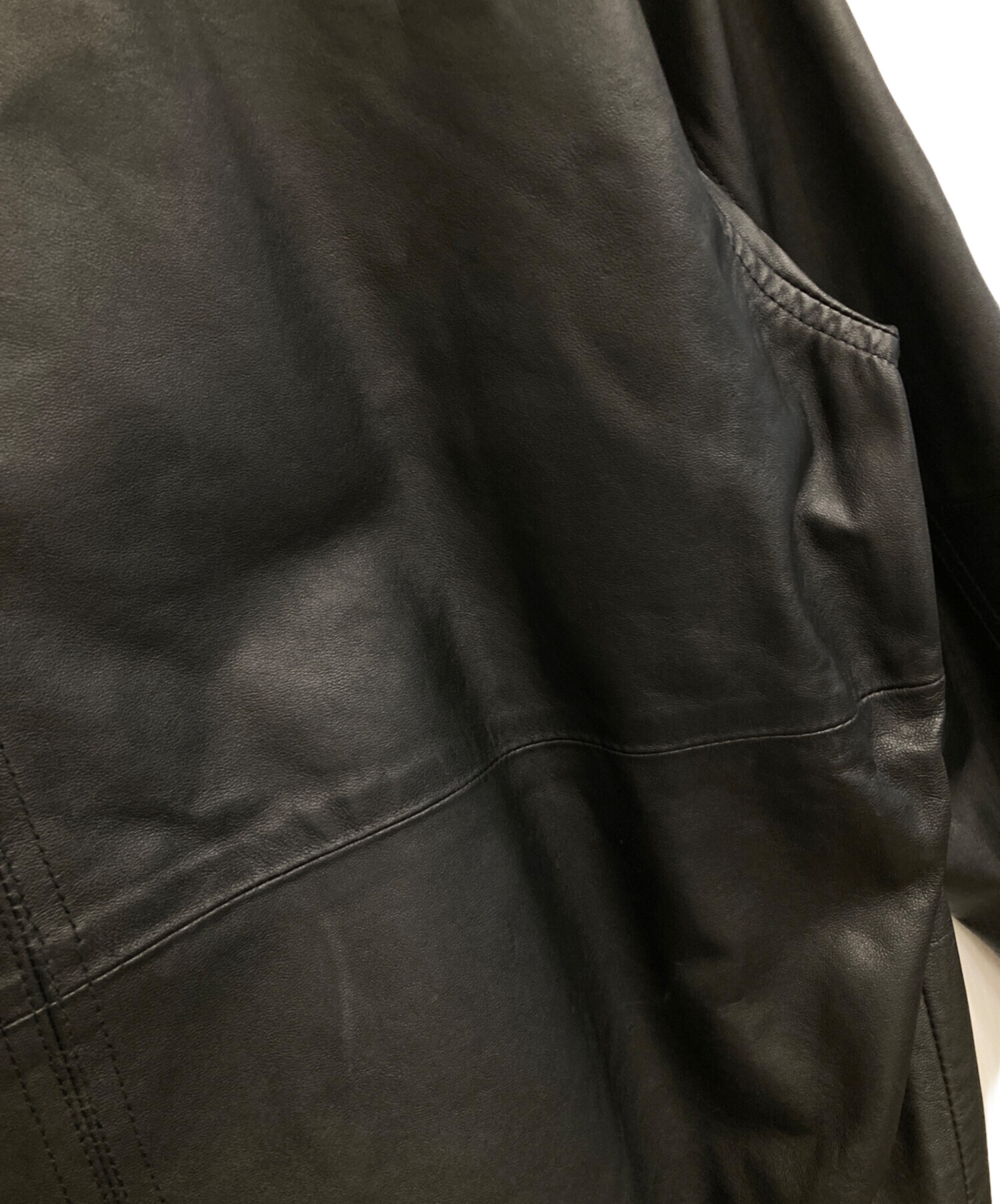 中古・古着通販】vagiie (バジエ) ラムレザージャケット ブラック