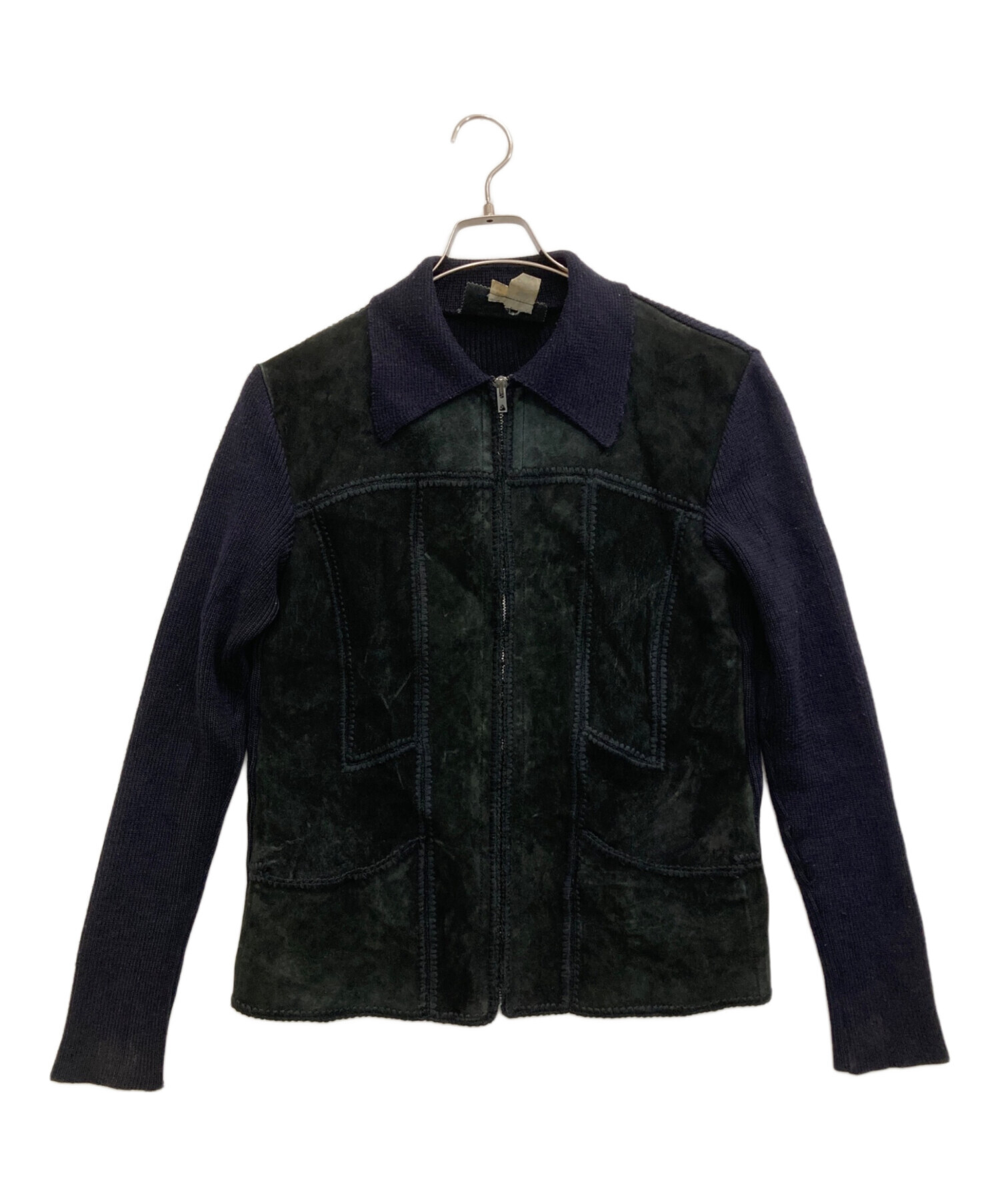 中古・古着通販】C&A (シーアンドエー) レザーニットジャケット 