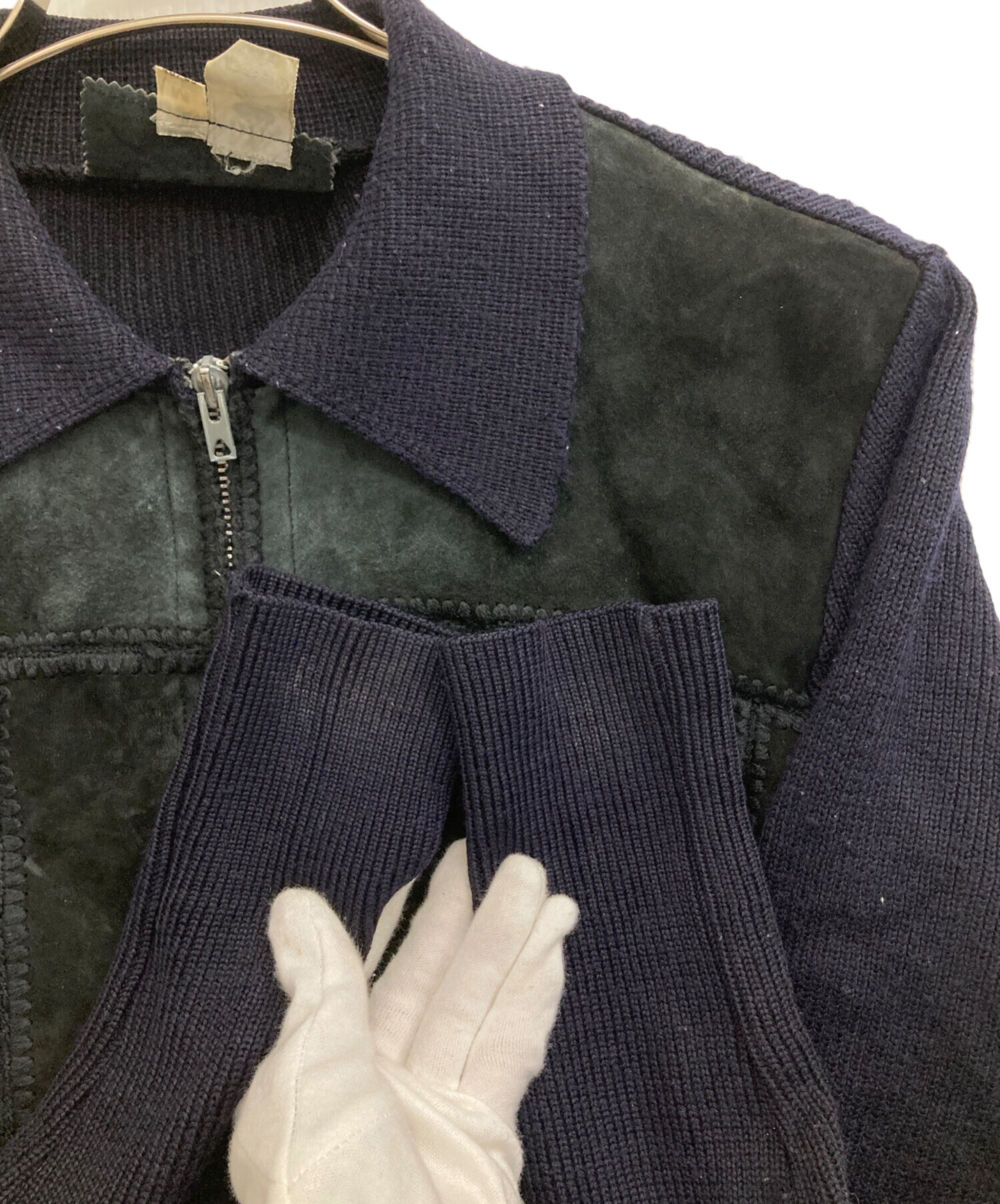 中古・古着通販】C&A (シーアンドエー) レザーニットジャケット 