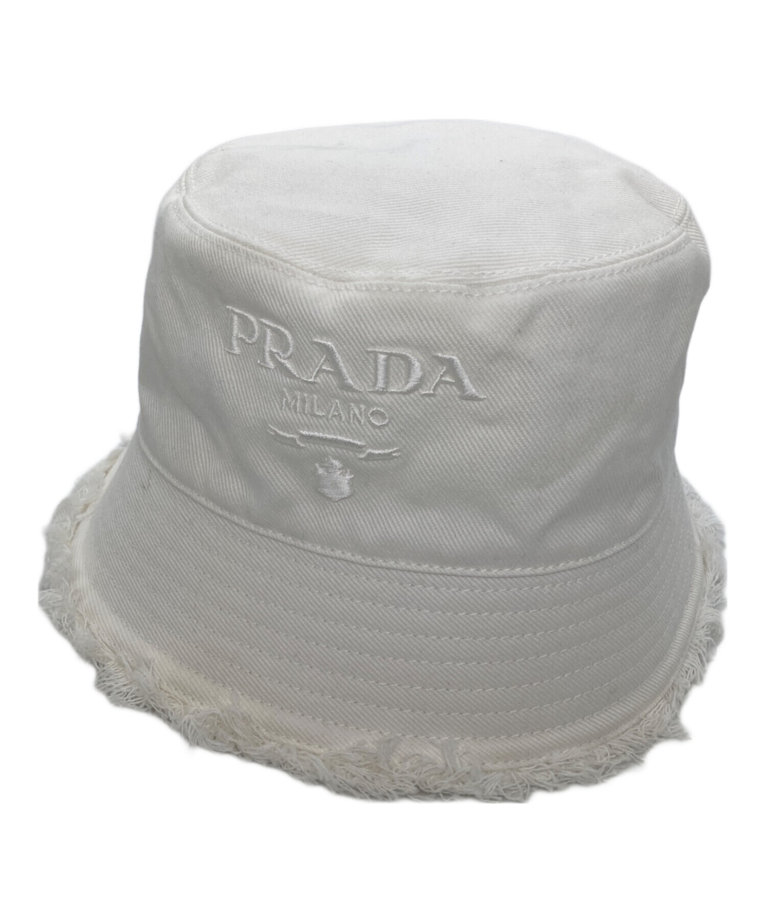 中古・古着通販】PRADA (プラダ) バケットハット ホワイト サイズ:S