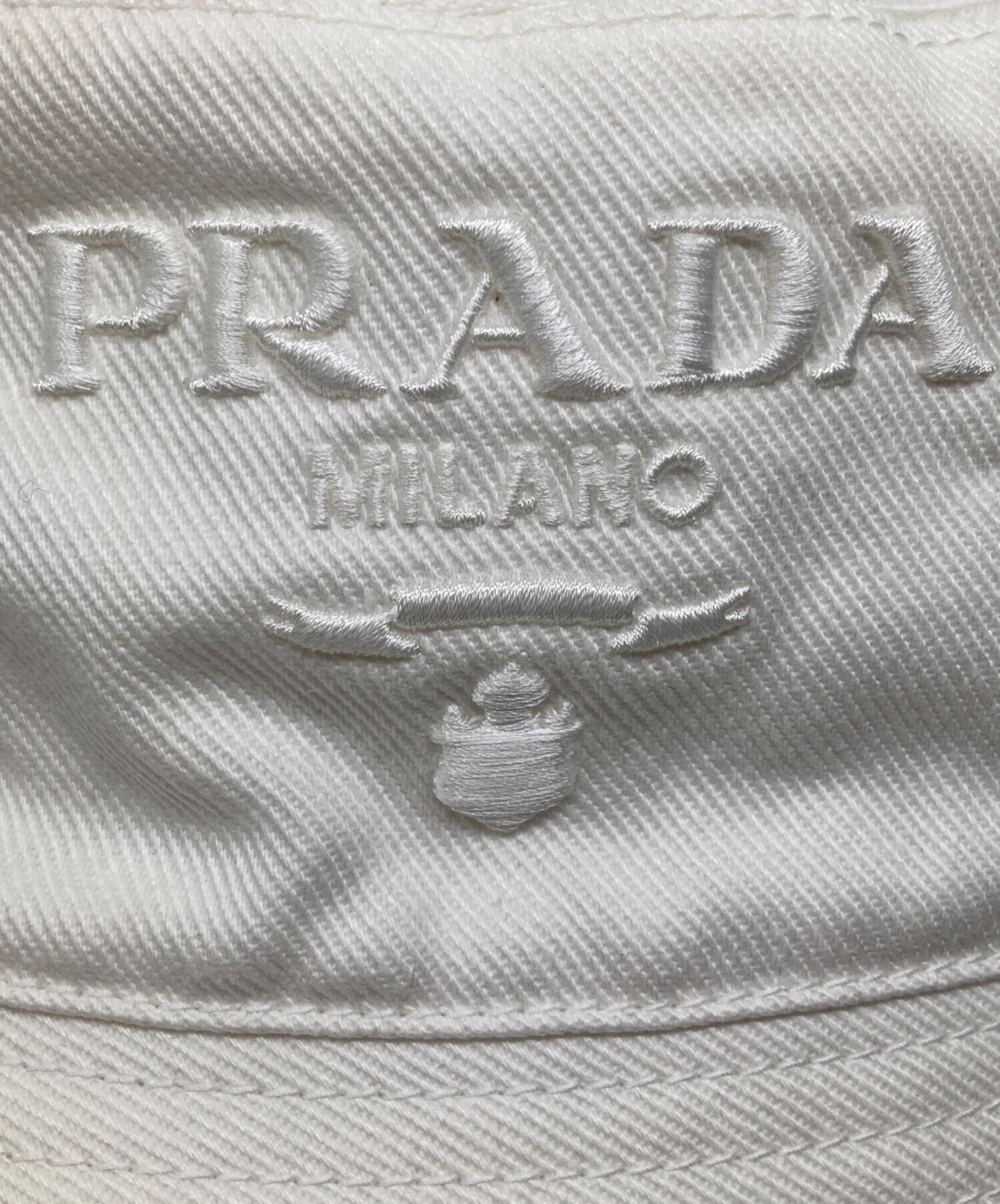 中古・古着通販】PRADA (プラダ) バケットハット ホワイト サイズ:S