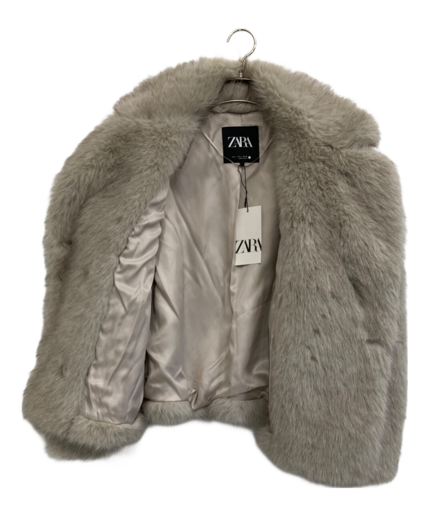 ベージュ ファー風ジャケット ZARA 中古・古着通販】ZARA (ザラ) フェイクファージャケット ベージュ