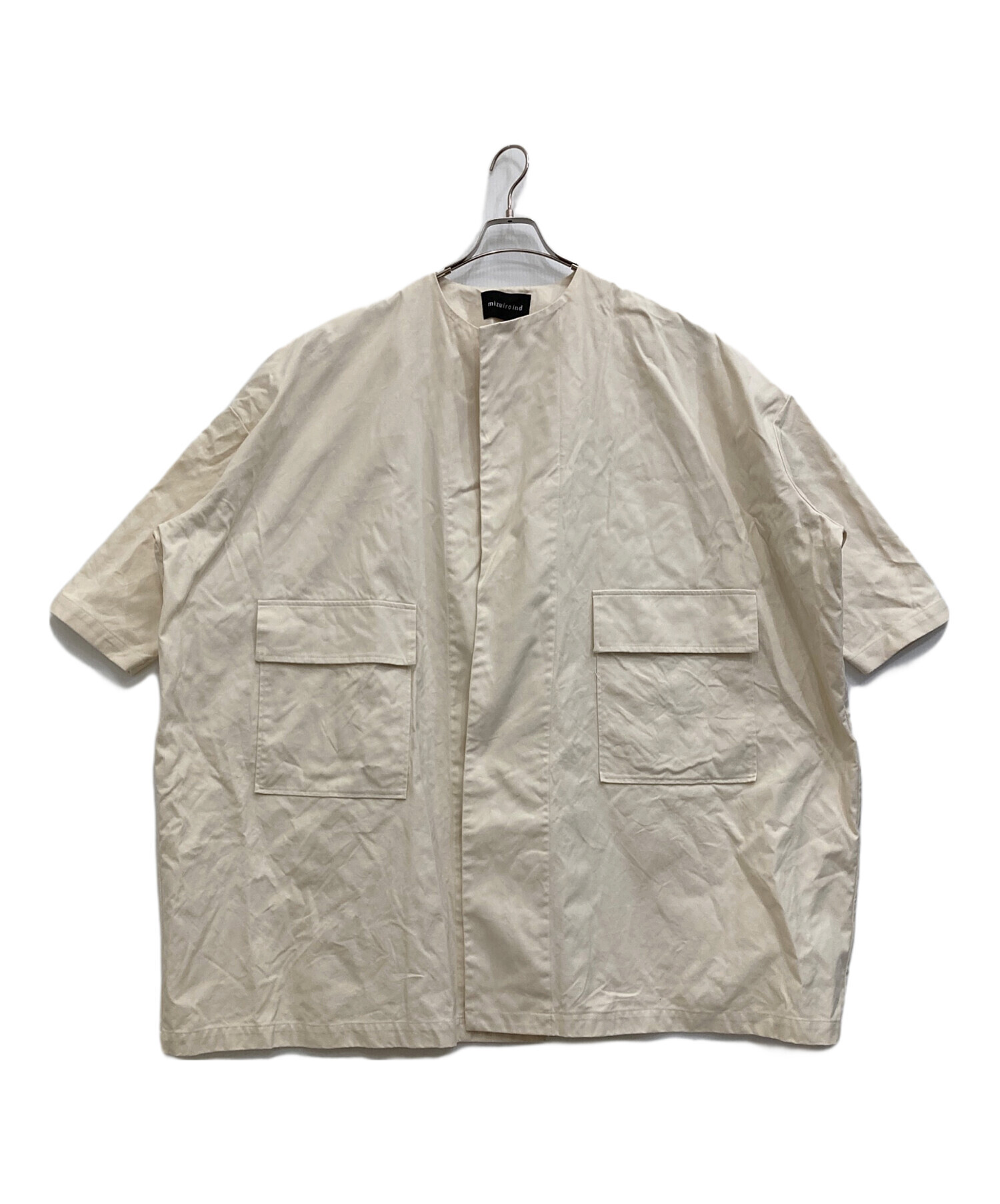 中古・古着通販】mizuiro-ind (ミズイロインド) ノーカラーコート
