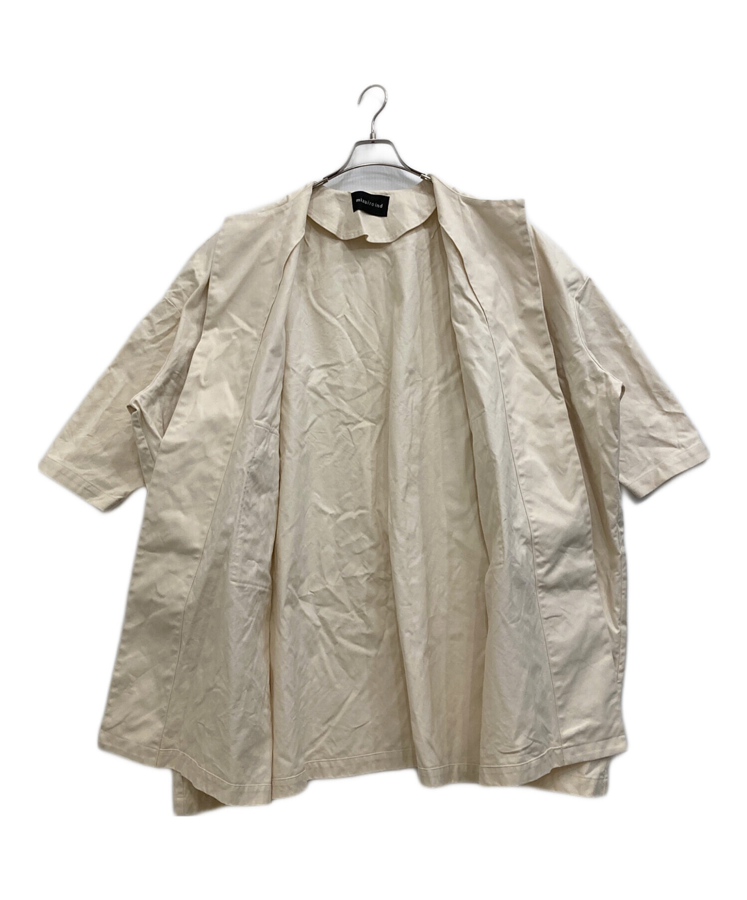 中古・古着通販】mizuiro-ind (ミズイロインド) ノーカラーコート