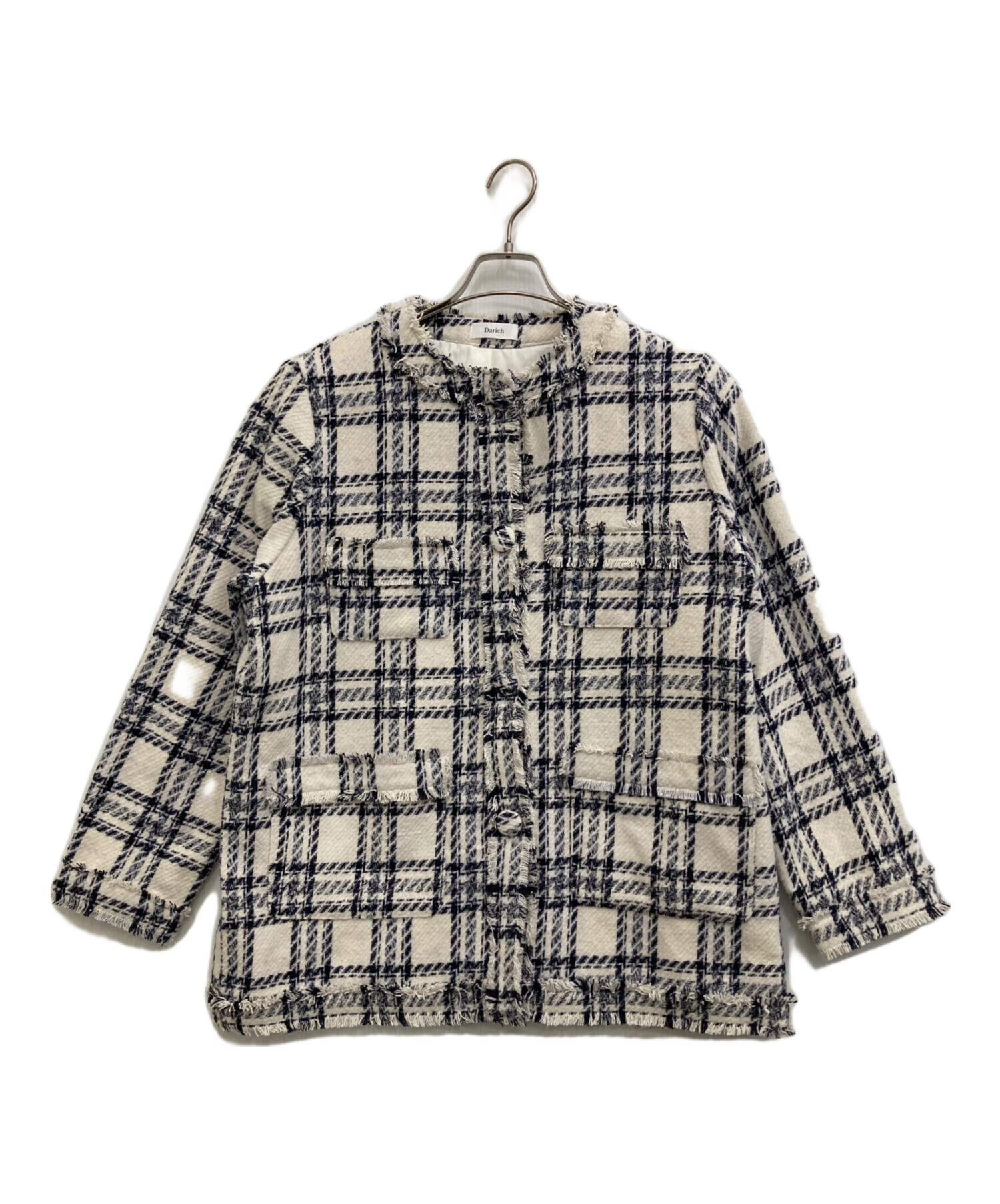 Darich ツイードジャケット 中古・古着通販】darich (ダーリッチ) ツイードジャケット ホワイト