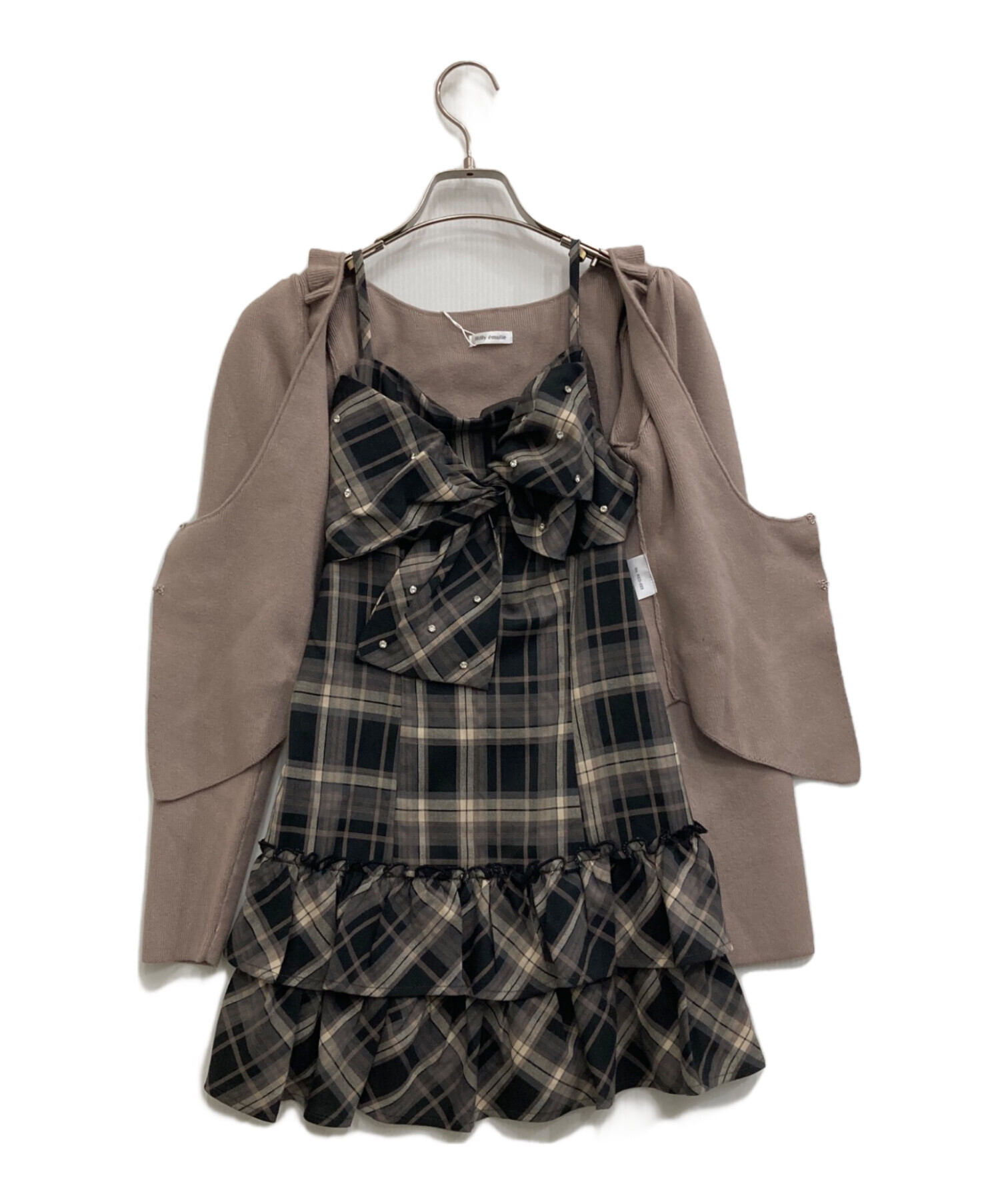 中古・古着通販】rilly emulie (リリーエミュリ) Frill Cardigan Check