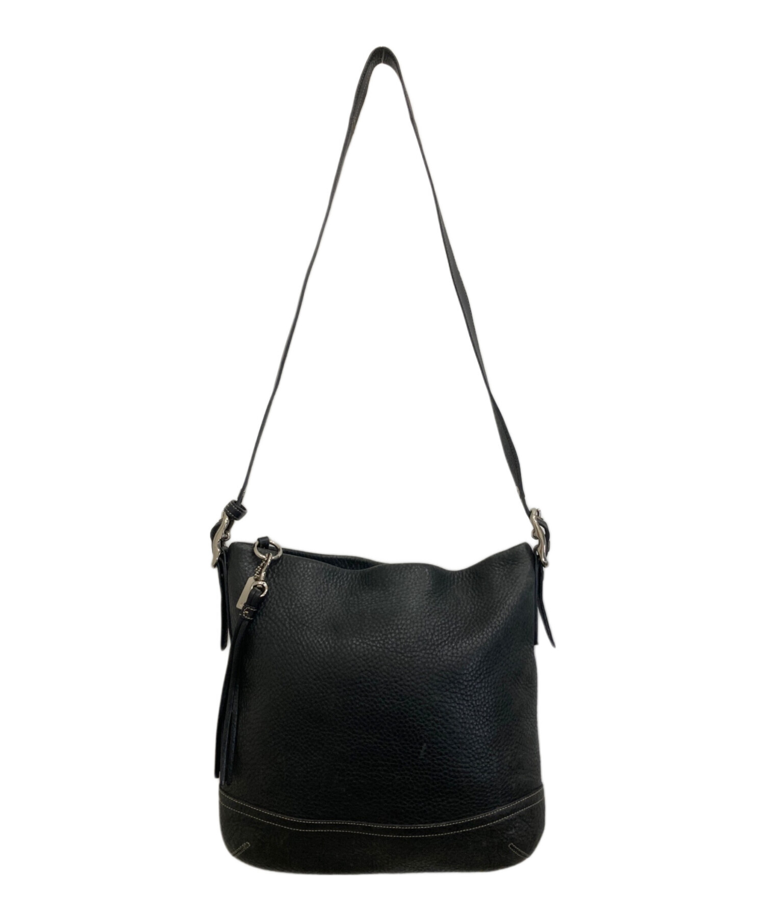未使用　COACH ブラック ショルダーバッグ 中古・古着通販】COACH (コーチ) ショルダーバッグ ブラック｜ブランド
