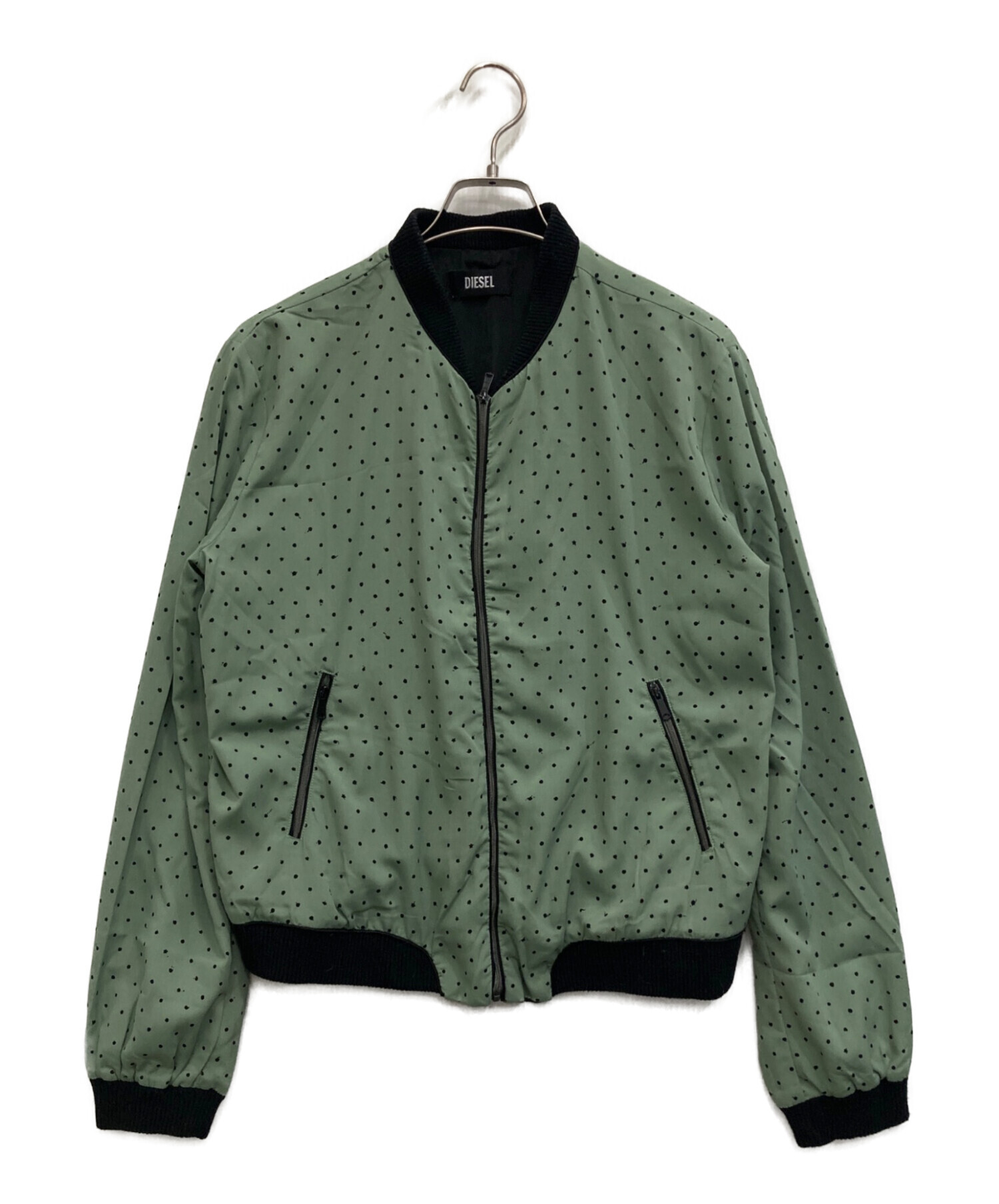 中古・古着通販】DIESEL (ディーゼル) ドット柄MA1ジャケット グリーン