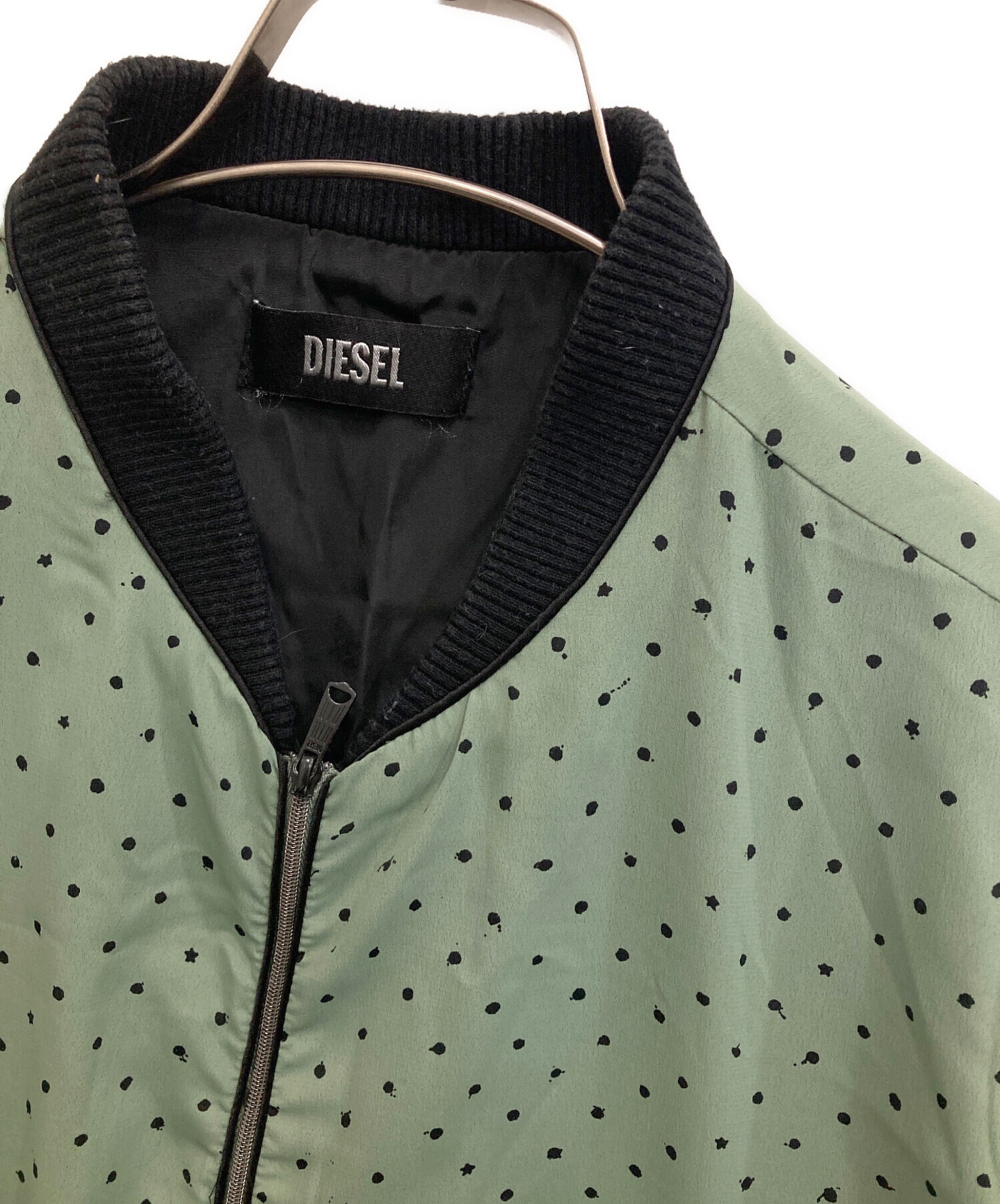 中古・古着通販】DIESEL (ディーゼル) ドット柄MA1ジャケット グリーン