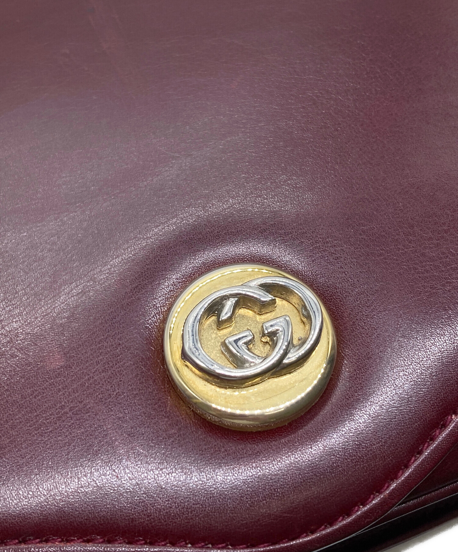中古・古着通販】GUCCI (グッチ) レザーバッグ ボルドー｜ブランド