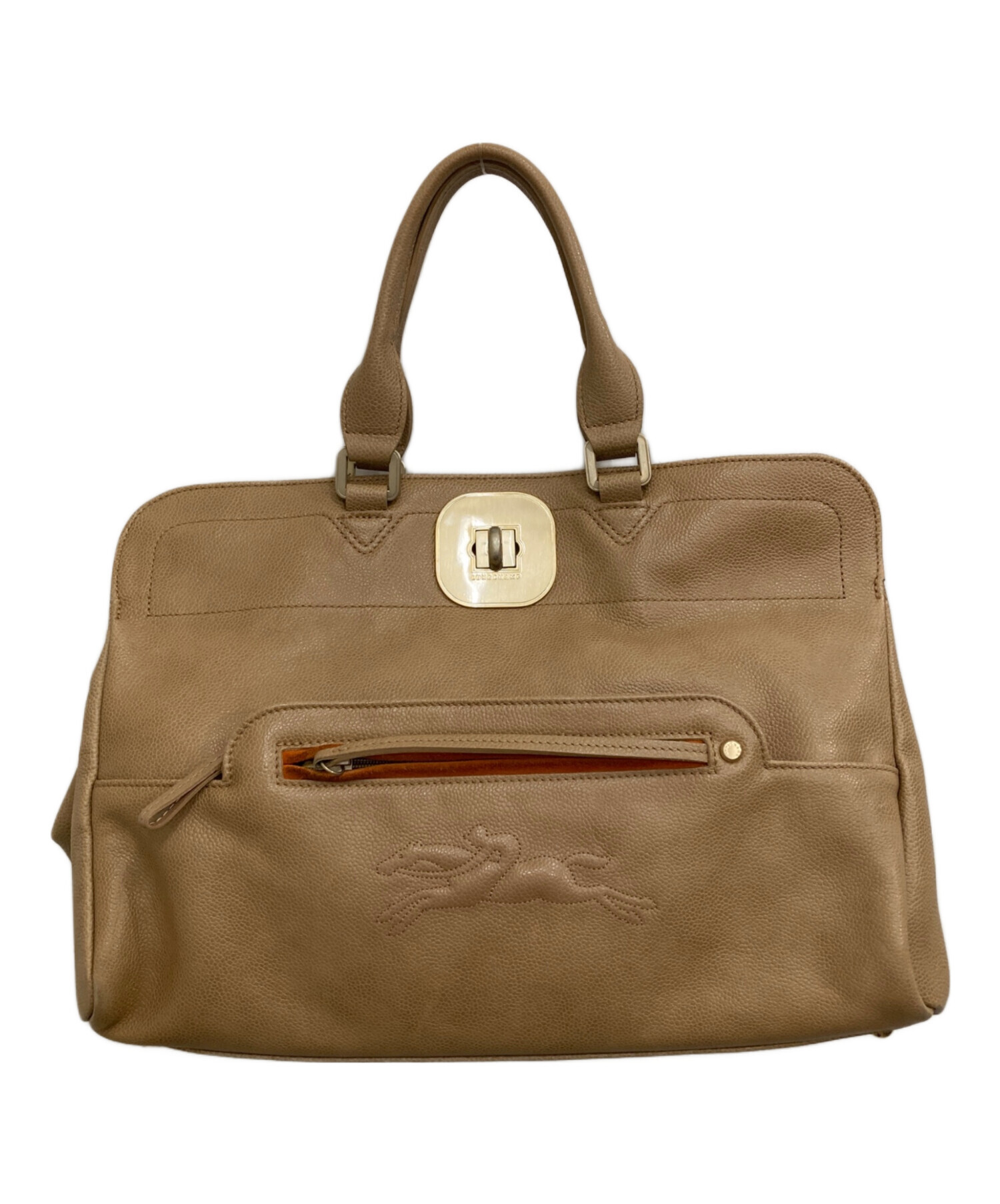 中古・古着通販】LONGCHAMP (ロンシャン) ハンドバッグ ブラウン 