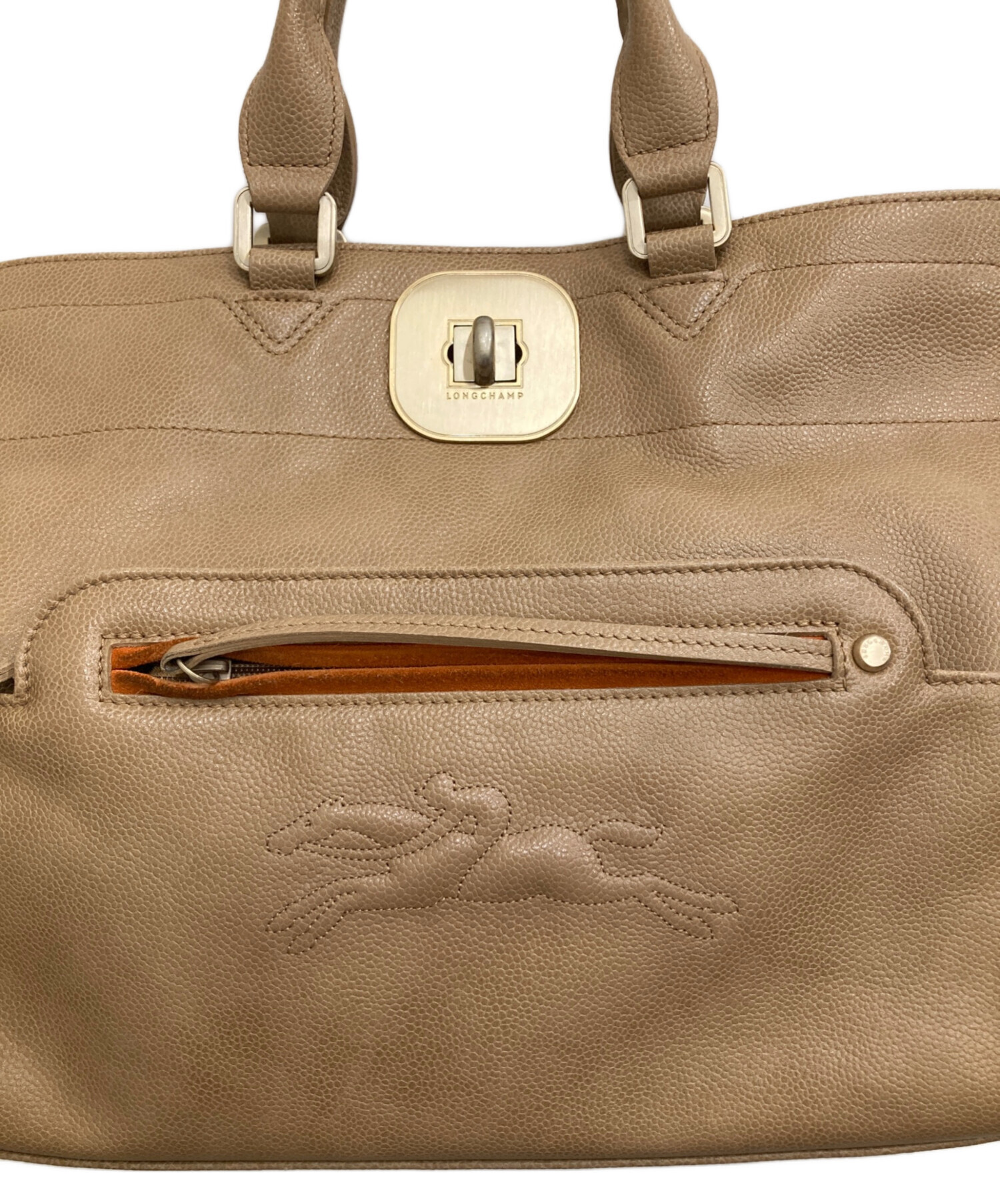 中古・古着通販】LONGCHAMP (ロンシャン) ハンドバッグ ブラウン 