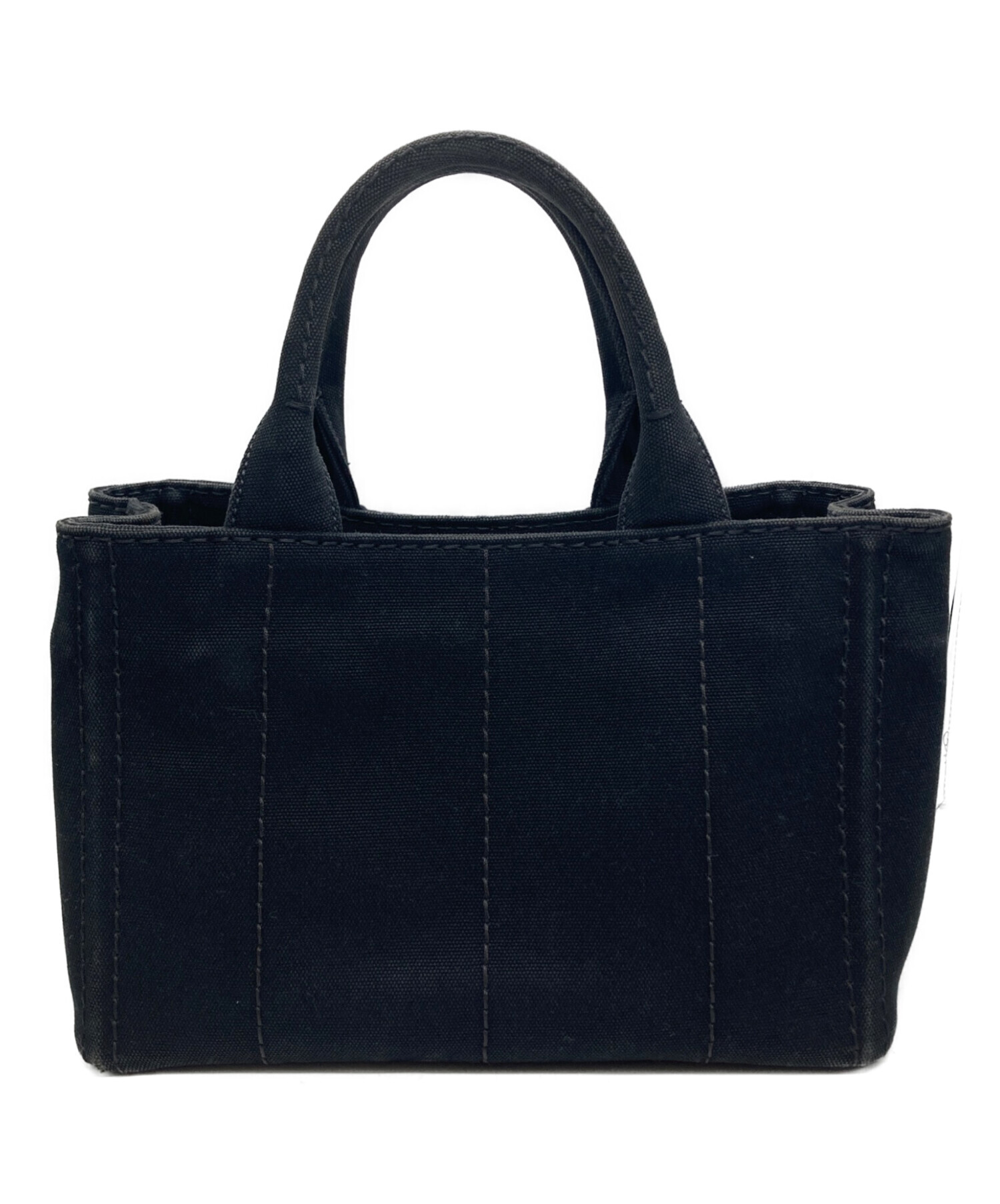 PRADA CANAPA トートバッグ ブラック 中古・古着通販】PRADA (プラダ) CANAPAトートバッグ ブラック