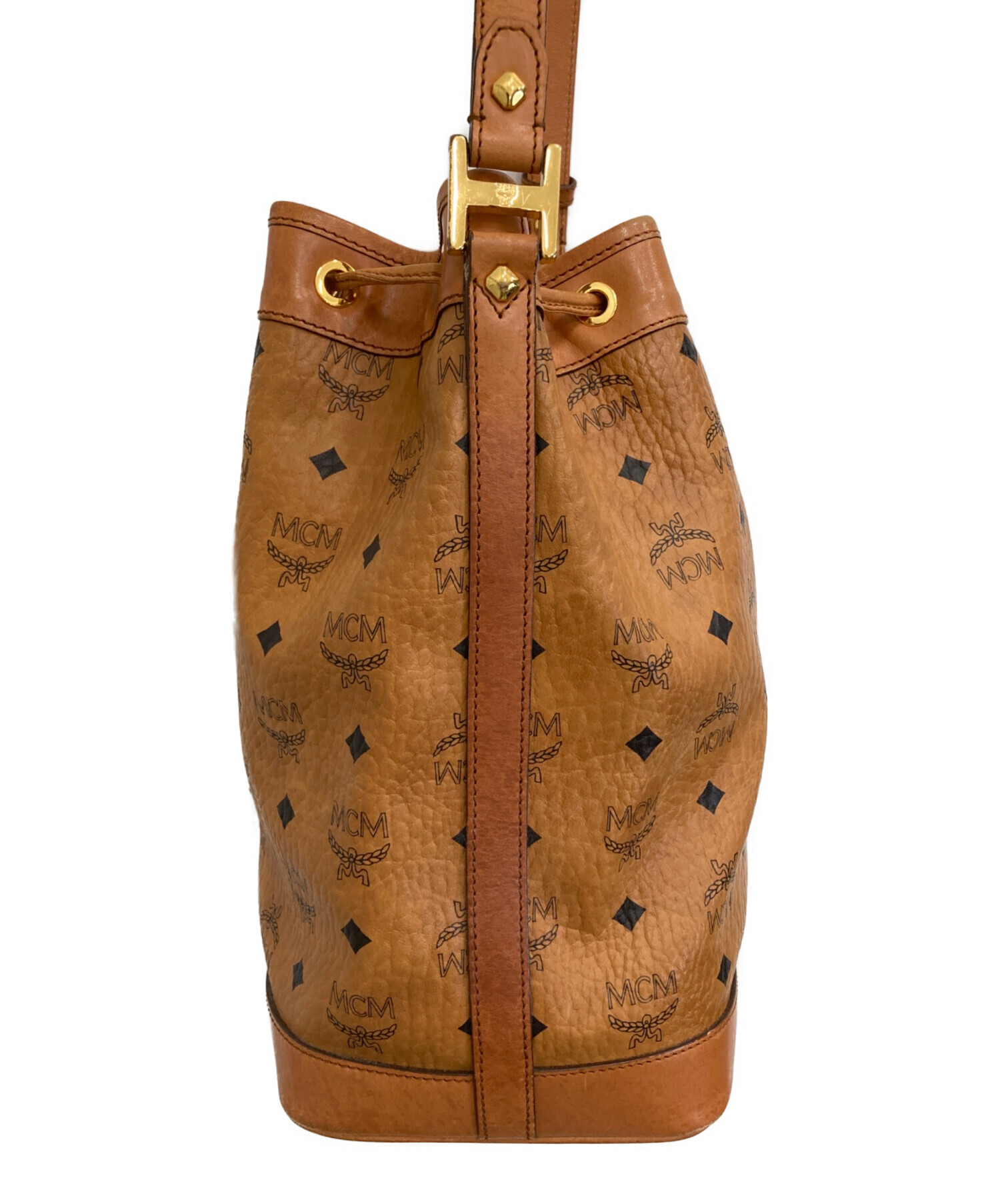 中古・古着通販】MCM (エムシーエム) 巾着ショルダーバッグ ブラウン 