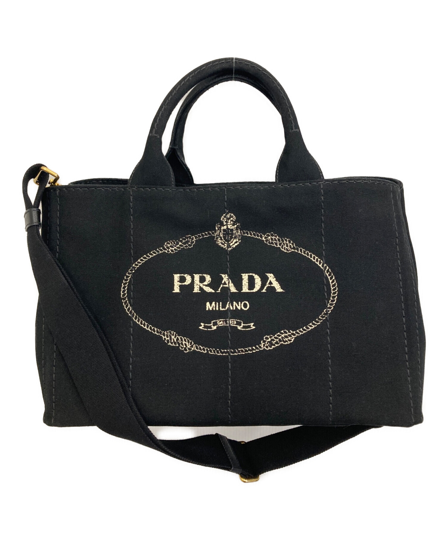中古・古着通販】PRADA (プラダ) カナパトートバッグ ブラック 