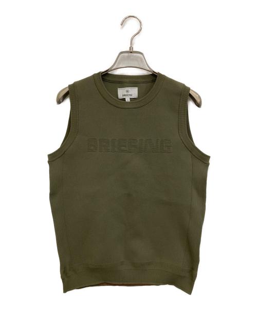【新品】BRIEFING ブリーフィング オリーブグリーン 文字柄 セーター 中古・古着通販】BRIEFING (ブリーフィング) ニットベスト オリーブ