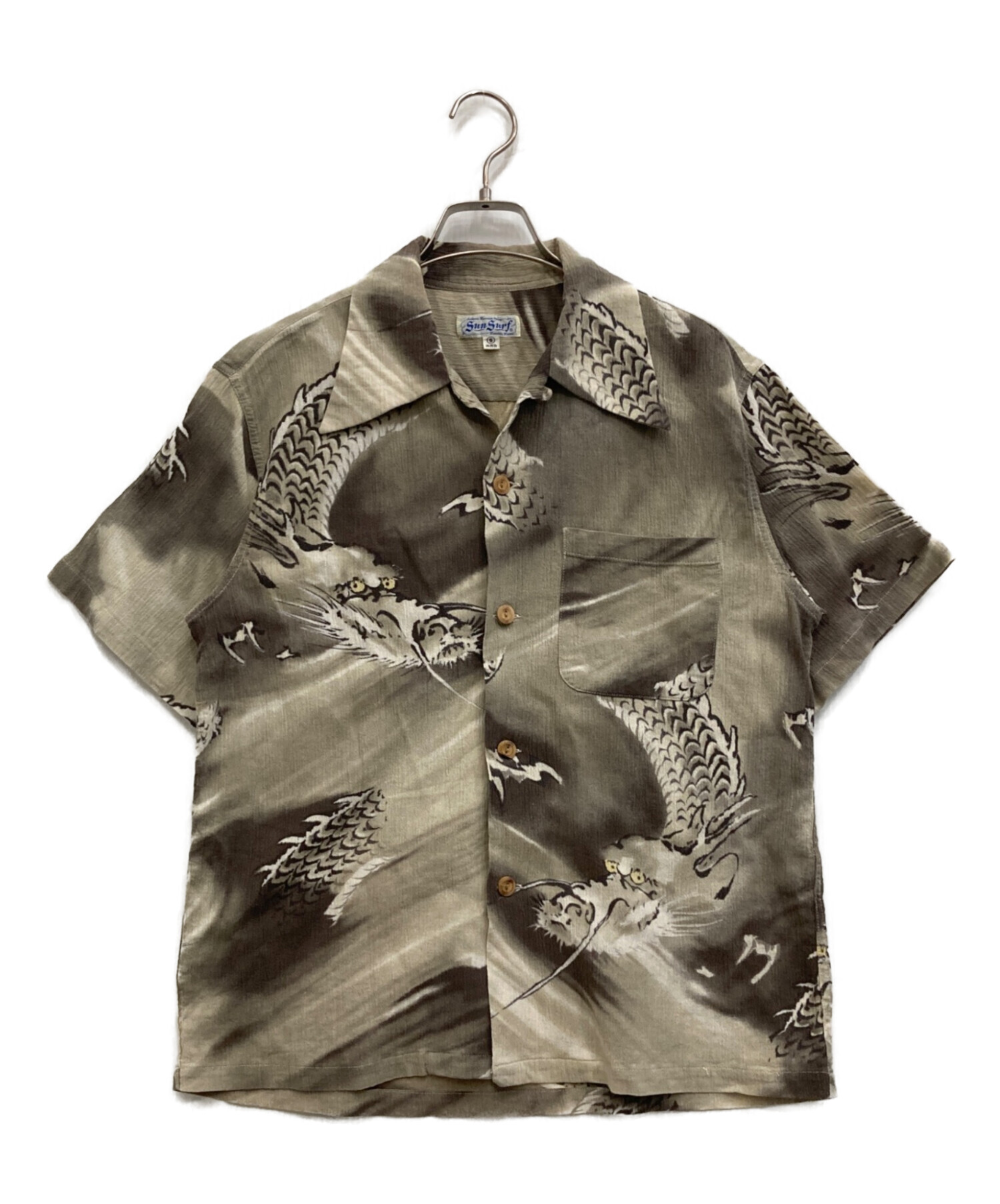 【箱つき】SUN SURFアロハシャツ S 古着 中古・古着通販】Sun Surf (サンサーフ) 昇龍 水墨画 アロハ シャツ
