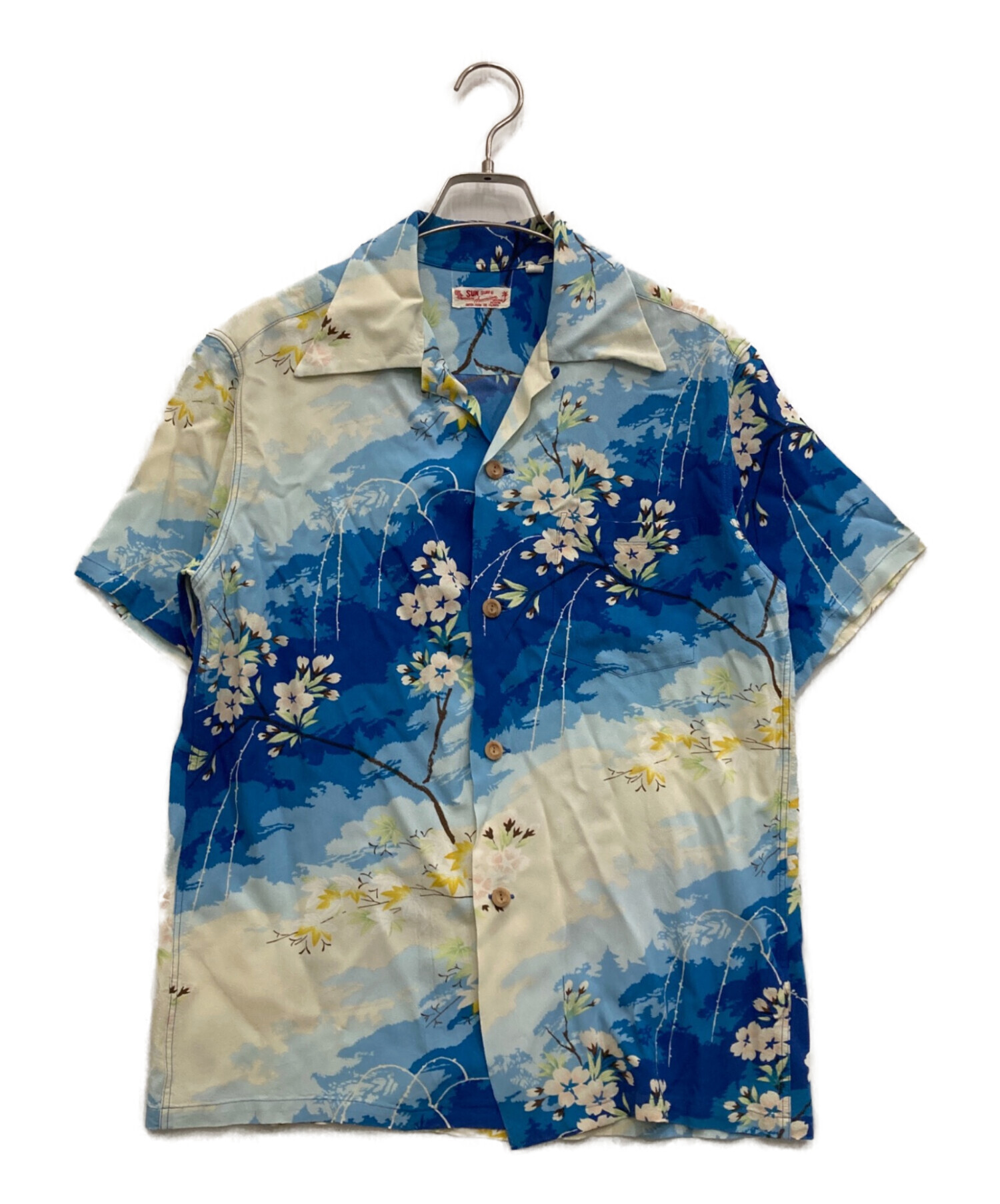 中古・古着通販】Sun Surf (サンサーフ) 桜アロハシャツ ブルー サイズ