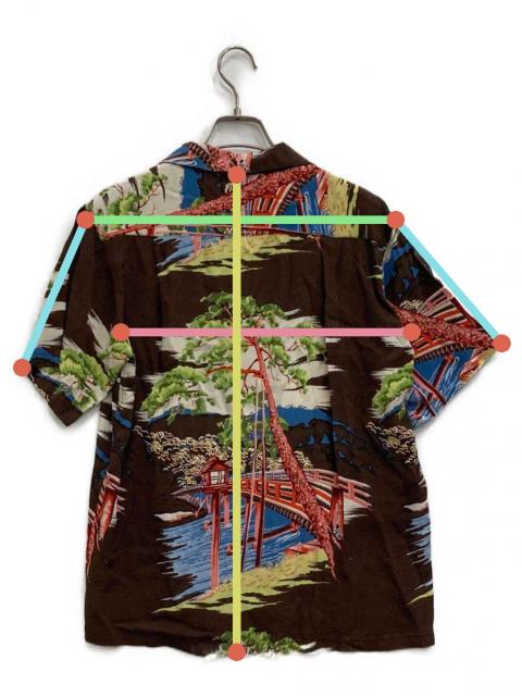 中古・古着通販】Sun Surf (サンサーフ) 渡月橋アロハシャツ ブラウン