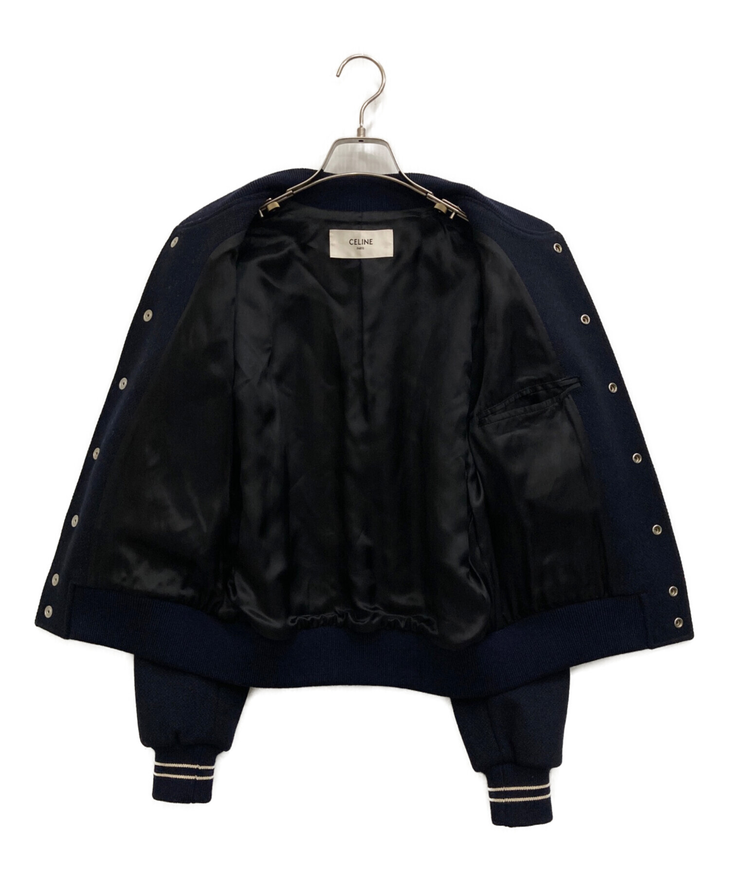 セリーヌ エンブロイダリーテディブルゾン 40 スタジャン 40 ブラック 中古・古着通販】CELINE (セリーヌ) エンブロイダリーテディブルゾン