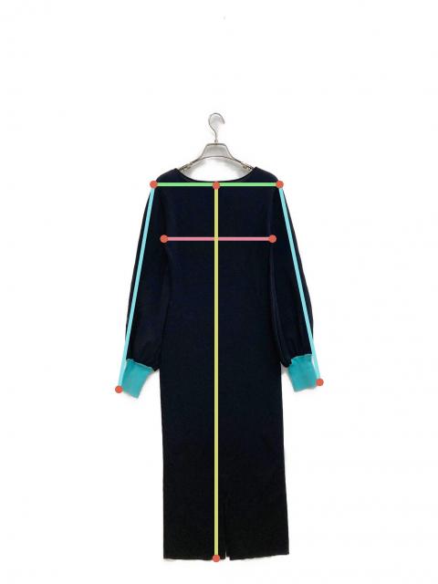 中古・古着通販】JENNE (ジェンヌ) 配色カフスニットワンピース