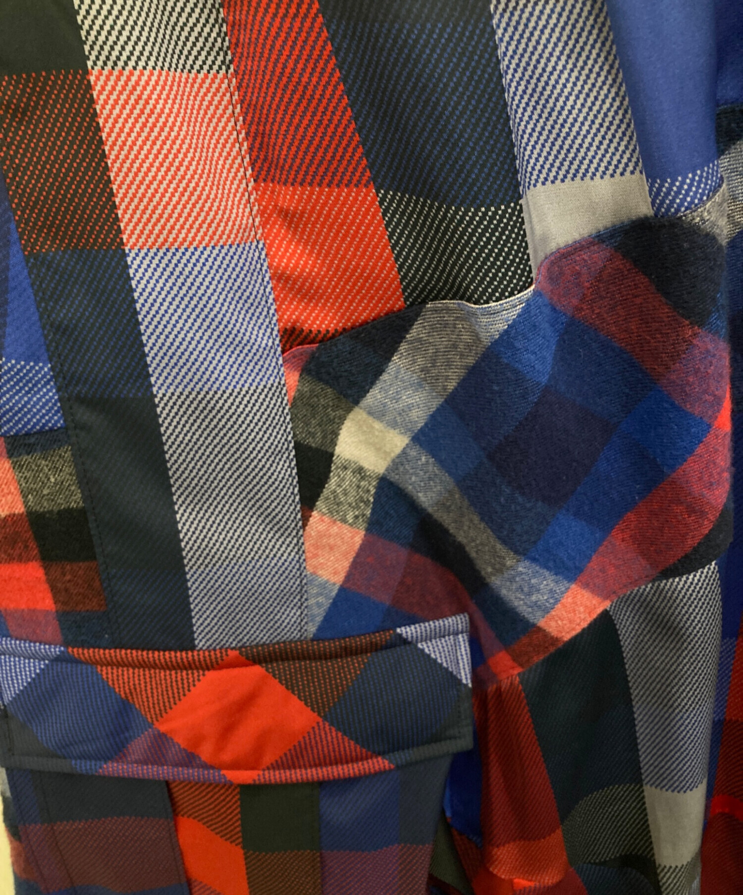 中古・古着通販】sacai (サカイ) チェック柄スカート レッド×ブルー