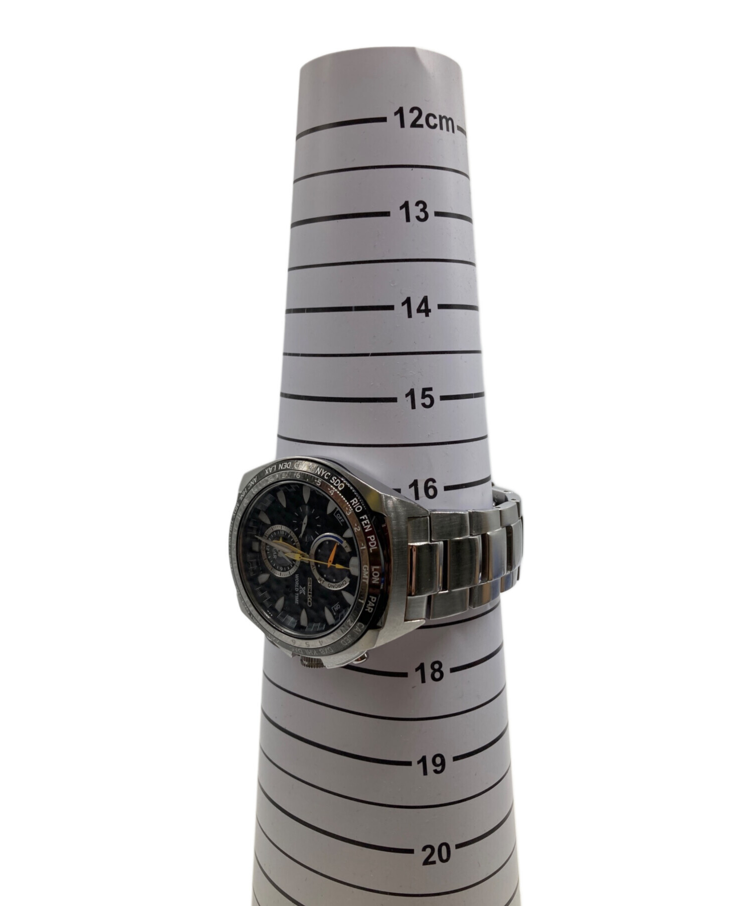セイコー　バルセロナ　中古　クロノグラフ　レア 中古・古着通販】SEIKO (セイコー) クロノグラフ ブラック｜ブランド