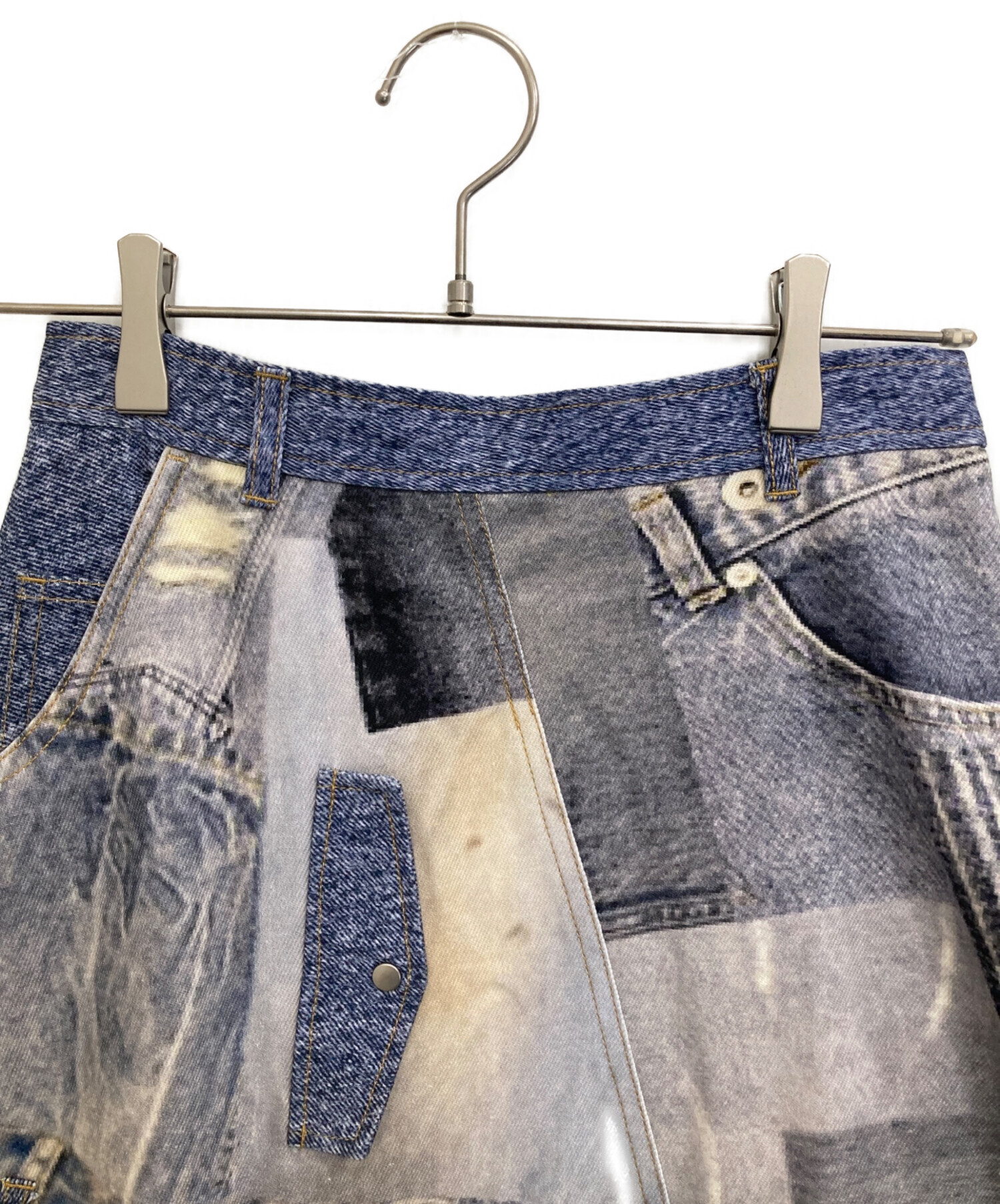 中古・古着通販】Ameri (アメリ) DENIM PATCHWORK PRINT SKIRT