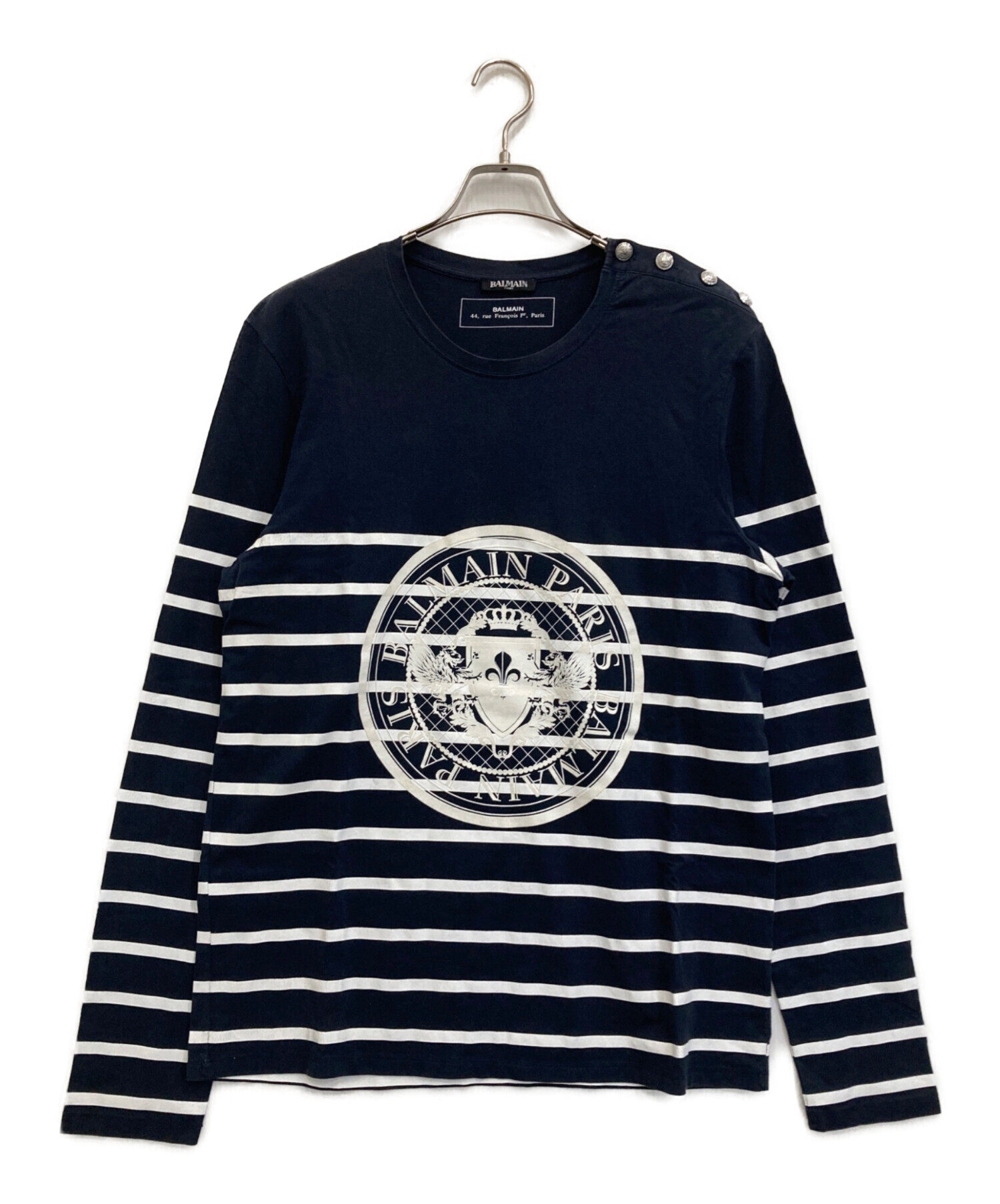 中古・古着通販】BALMAIN (バルマン) メダリオンロゴ長袖カットソー