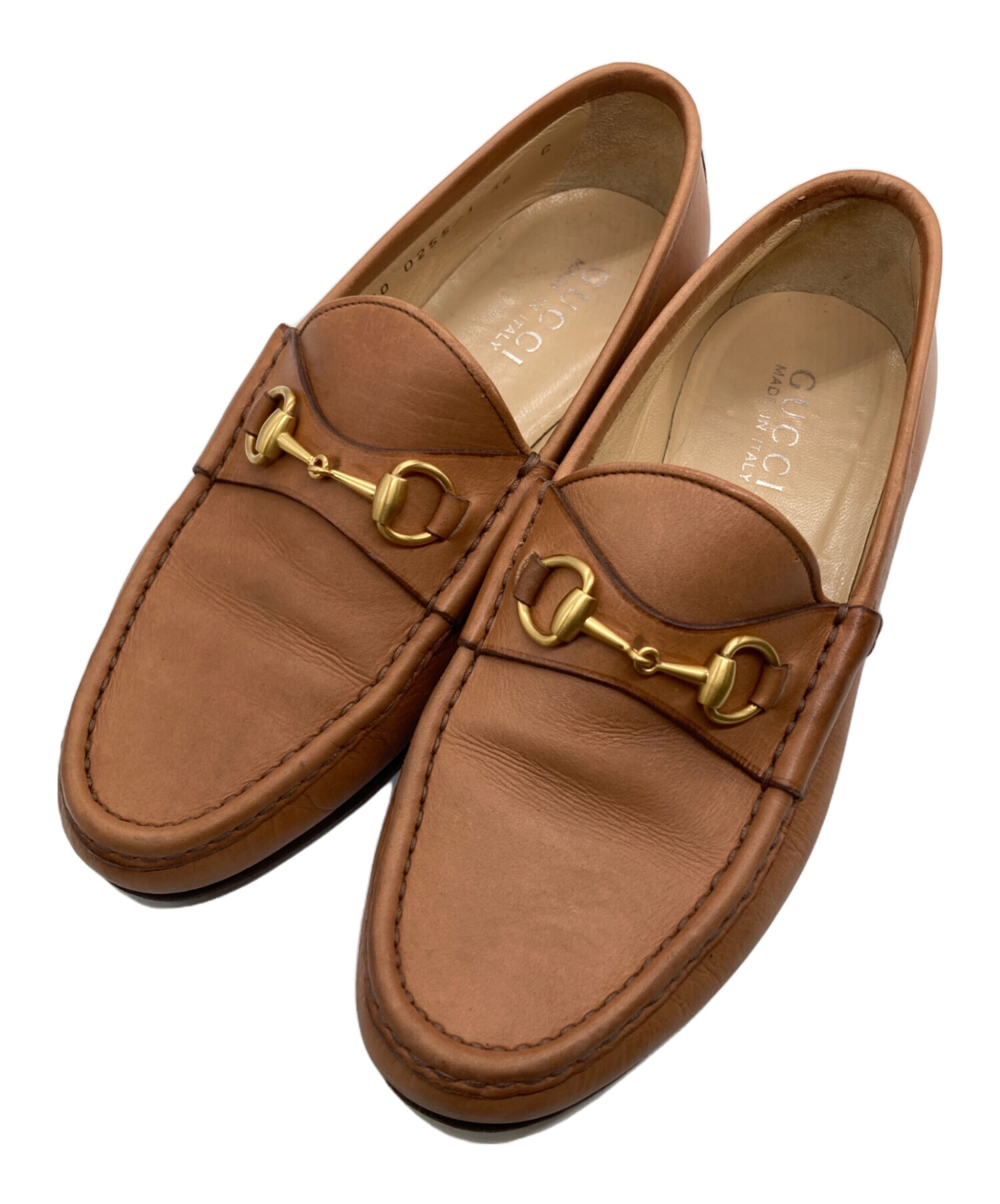 中古・古着通販】GUCCI (グッチ) ホースビットローファー ブラウン