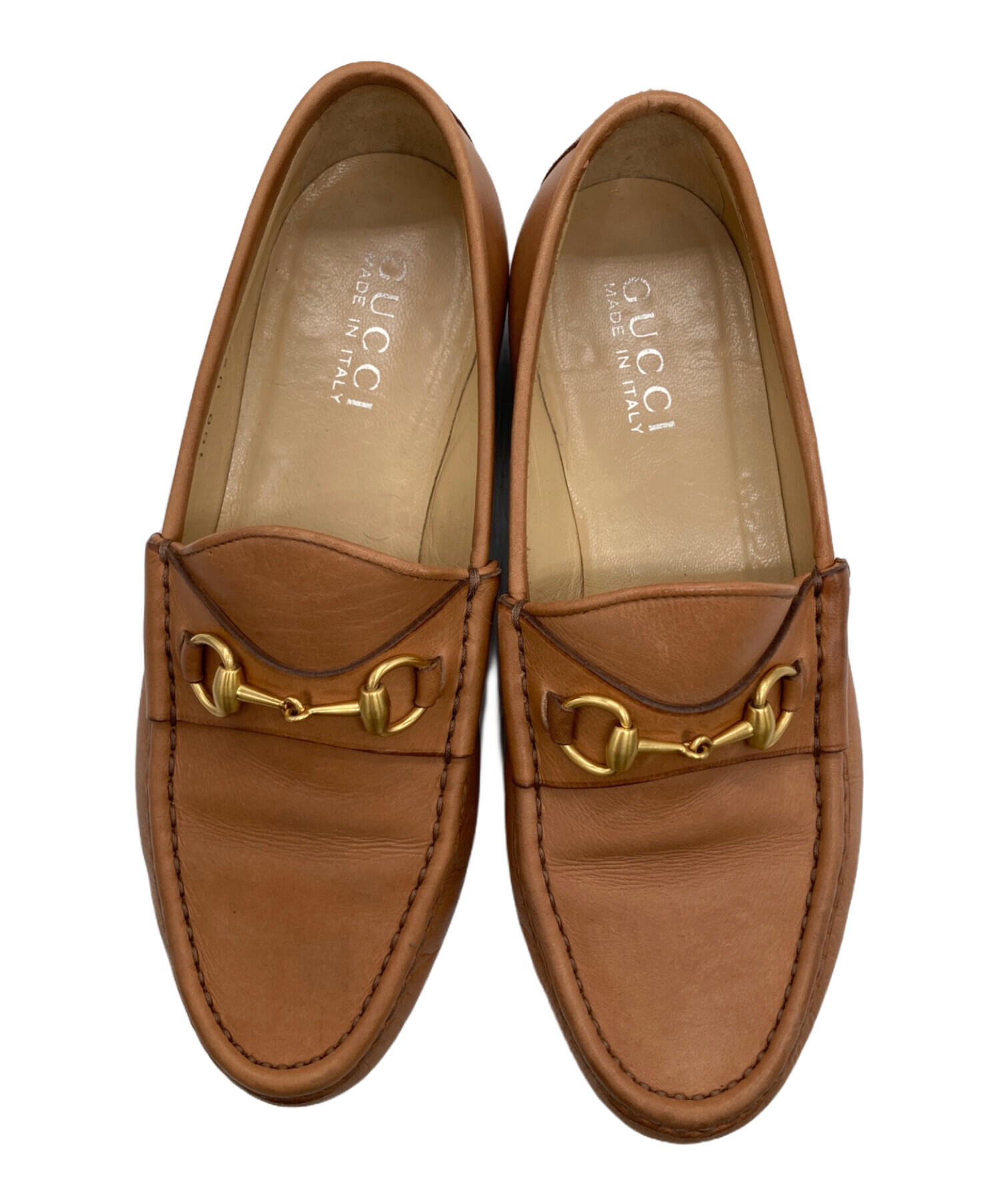 中古・古着通販】GUCCI (グッチ) ホースビットローファー ブラウン