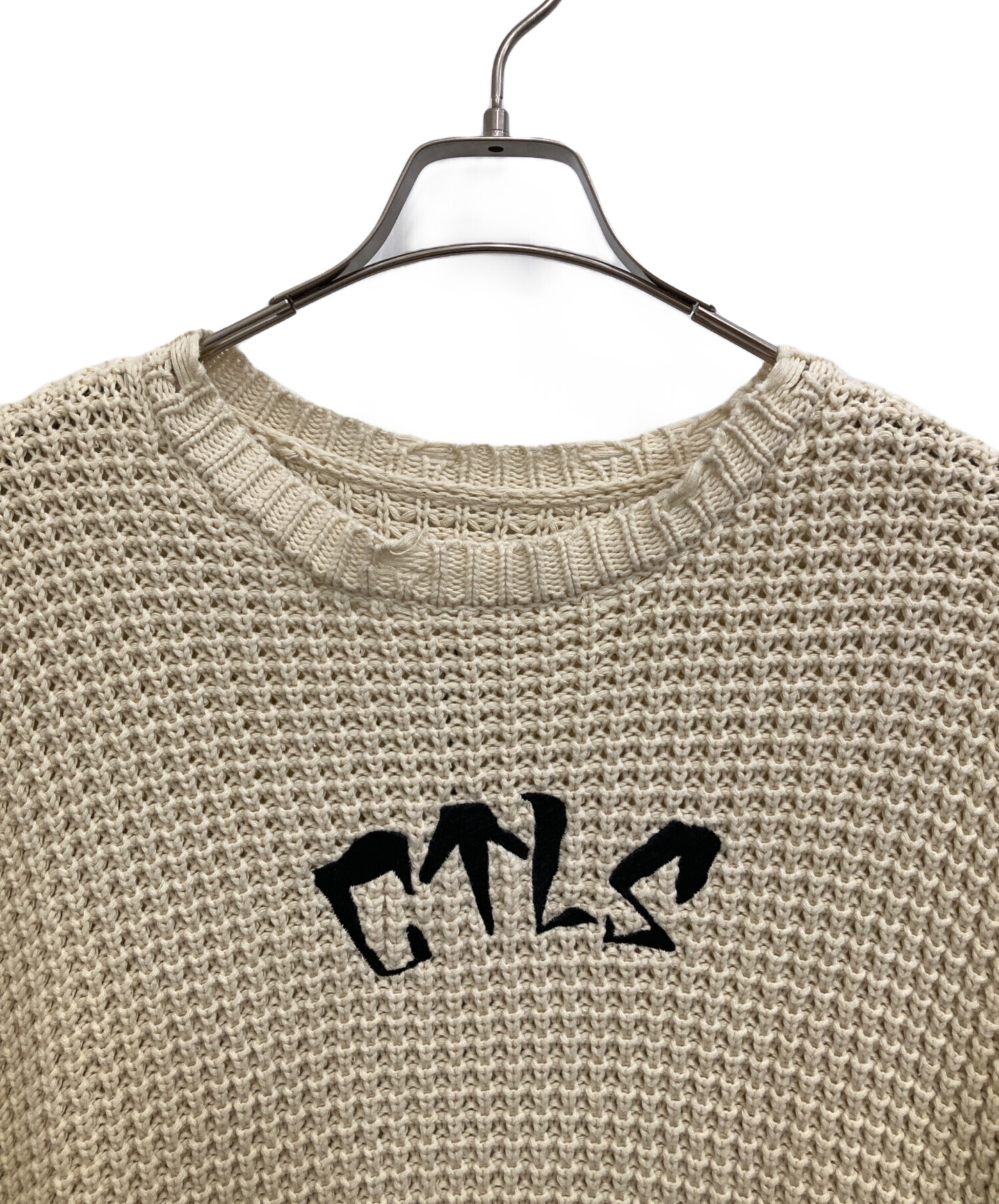 【美品】カタリスト cvtvlist ニット　アイボリー 中古・古着通販】CVTVLIST (カタリスト) クラッシュ加工ニット