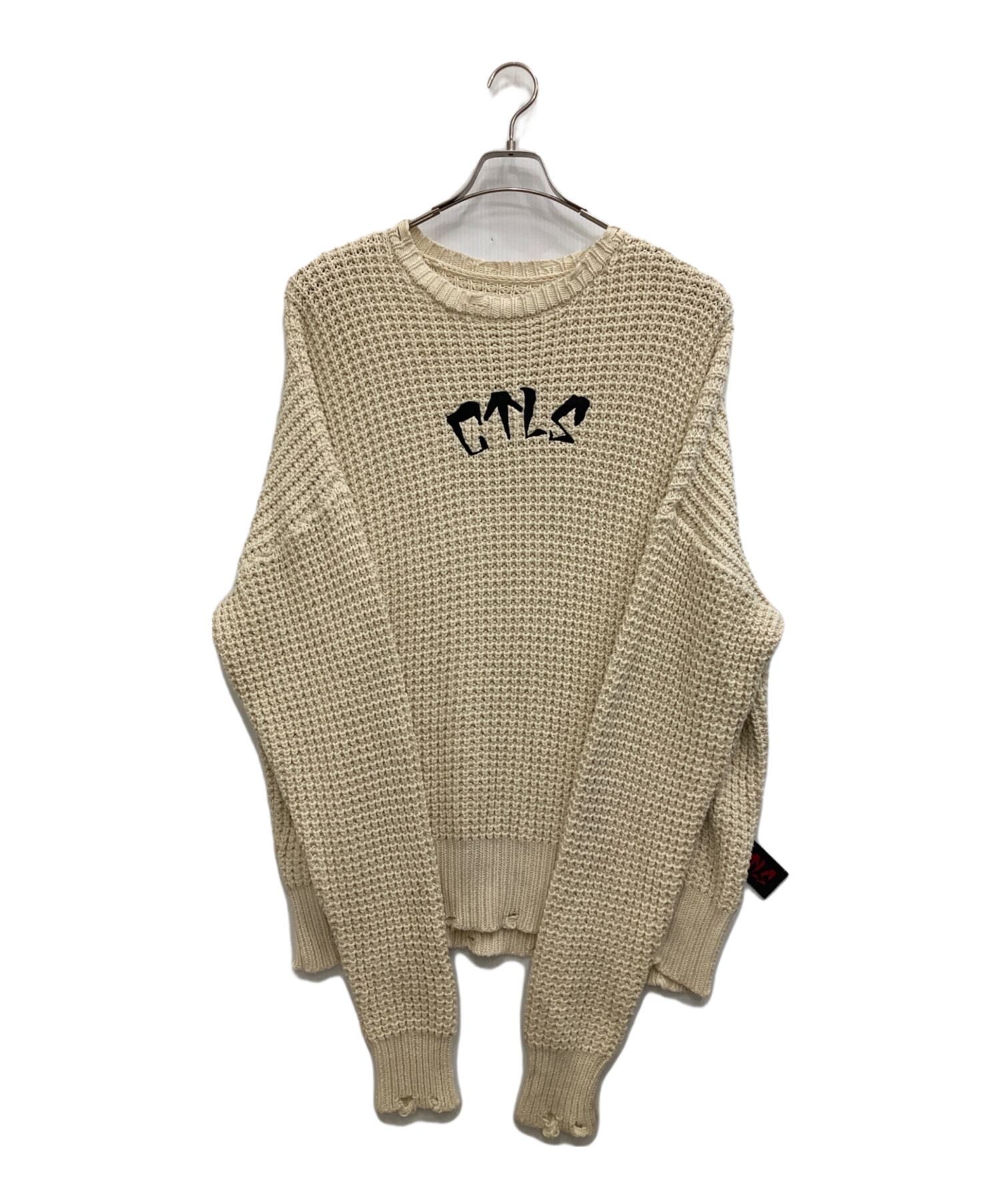 【美品】カタリスト cvtvlist ニット　アイボリー 中古・古着通販】CVTVLIST (カタリスト) クラッシュ加工ニット