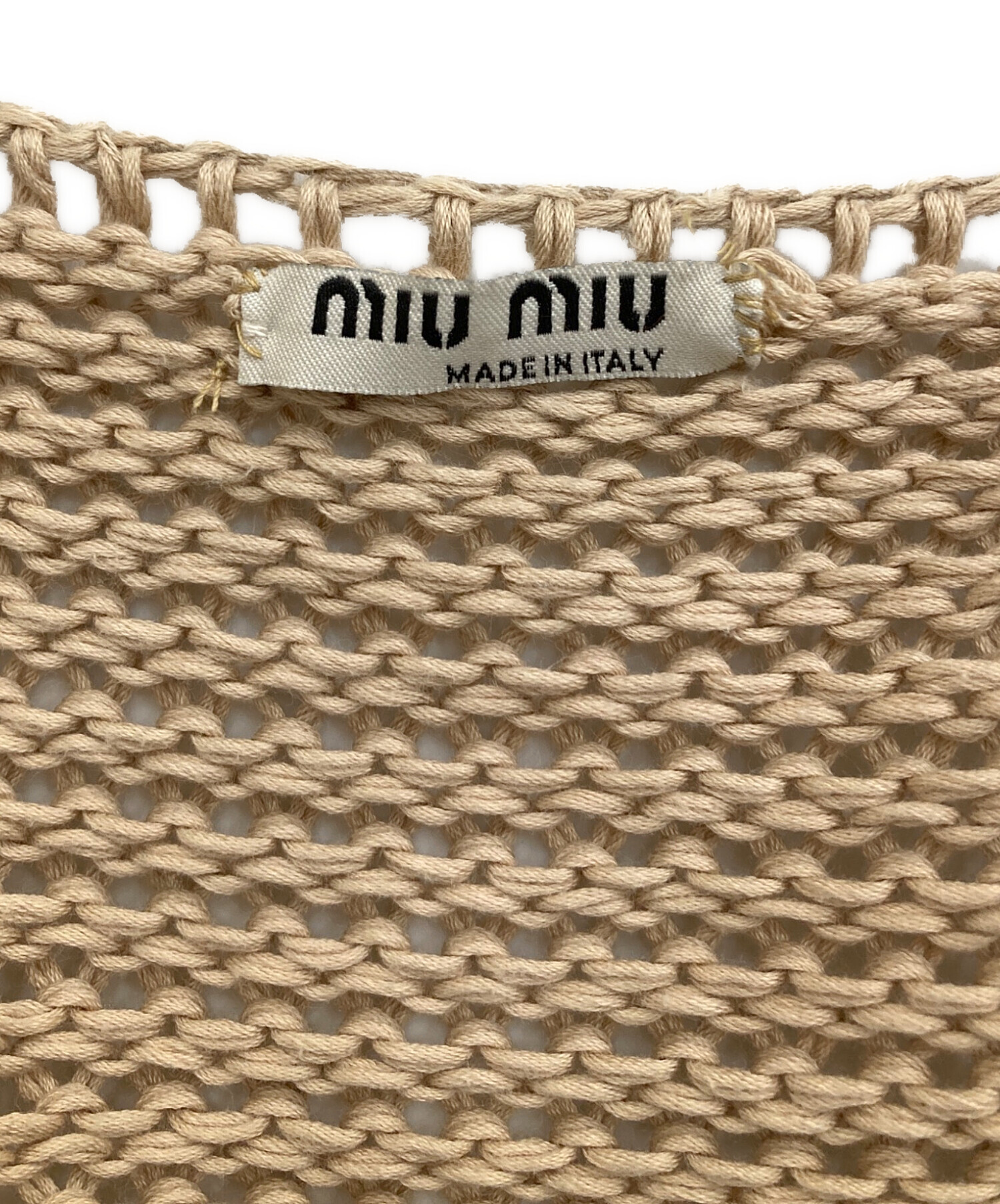 中古・古着通販】MIU MIU (ミュウミュウ) 半袖ニット ブラウン サイズ