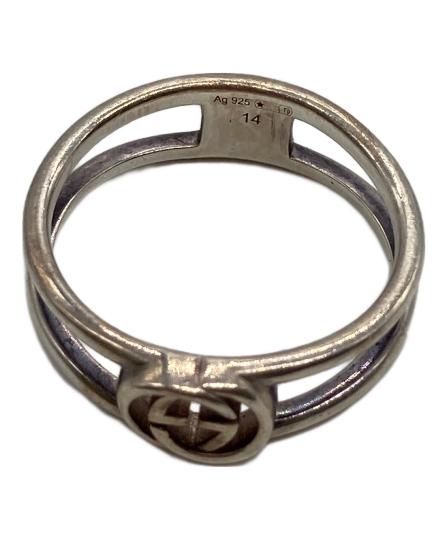 中古・古着通販】GUCCI (グッチ) インターロッキングリング シルバー