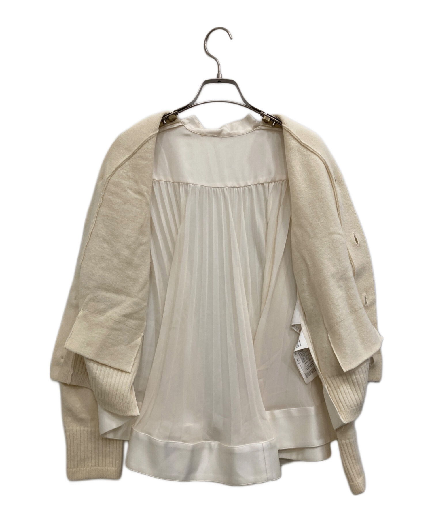 中古・古着通販】sacai (サカイ) バックプリーツカーディガン ベージュ