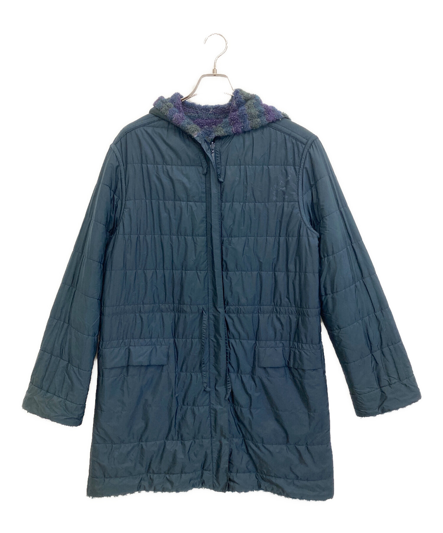 中古・古着通販】missoni (ミッソーニ) フード付きボアコート ネイビー
