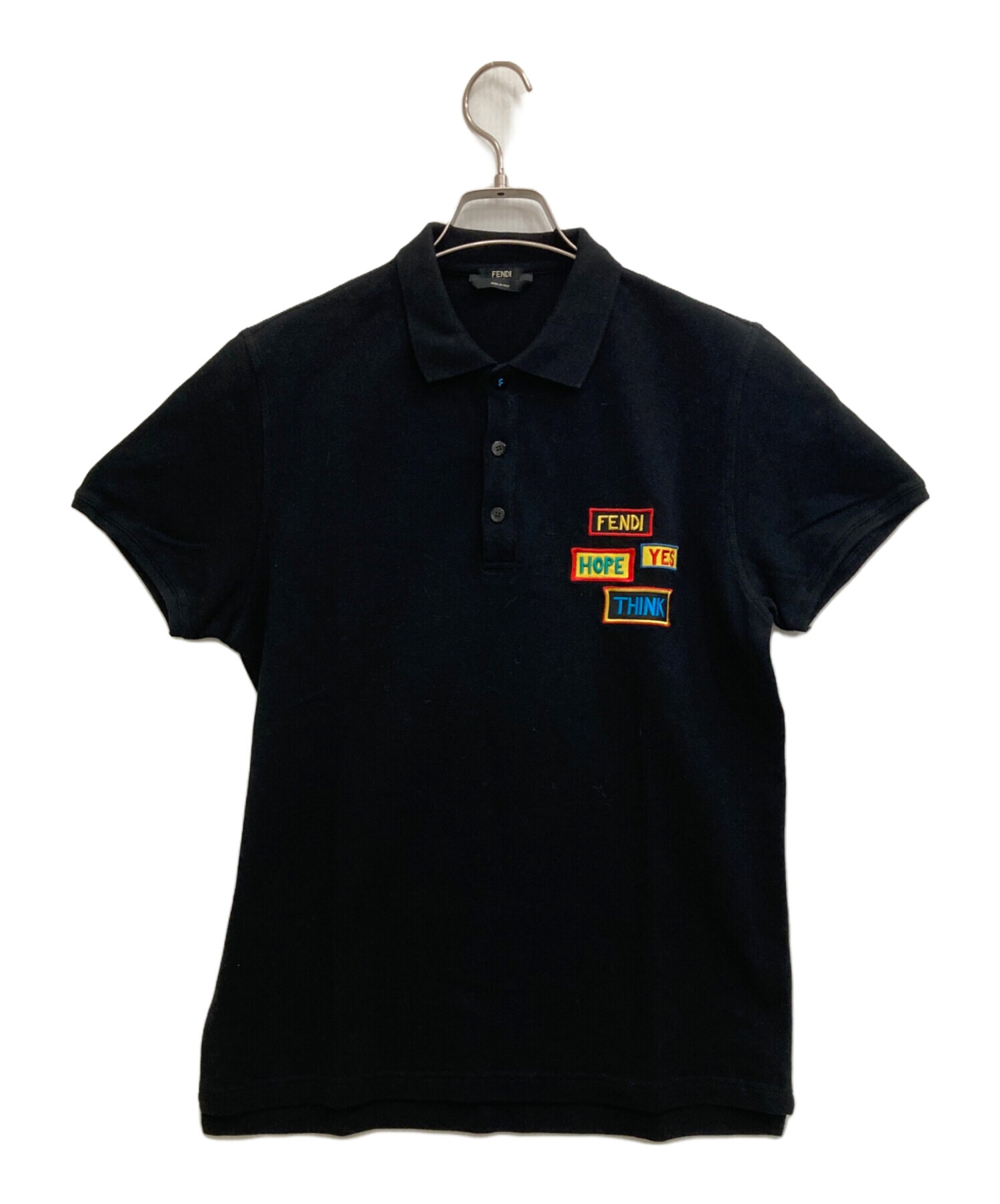 中古・古着通販】FENDI (フェンディ) 刺繍パッチポロシャツ ブラック
