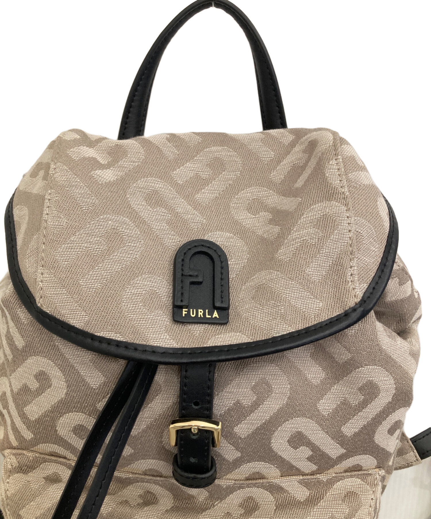 未使用級☆FURLAフルラ リュック バックパック ロゴ キャンバス ベージュ 中古・古着通販】FURLA (フルラ) キャンバスリュック ベージュ