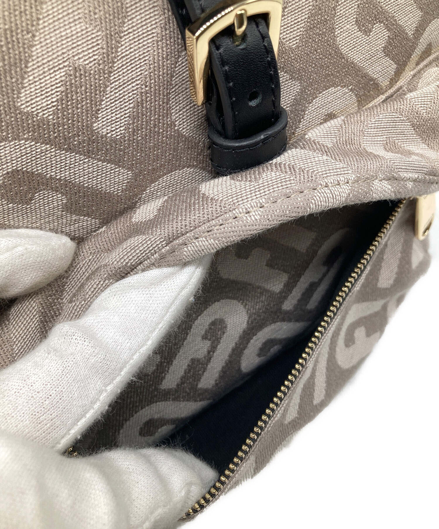 中古・古着通販】FURLA (フルラ) キャンバスリュック ベージュ