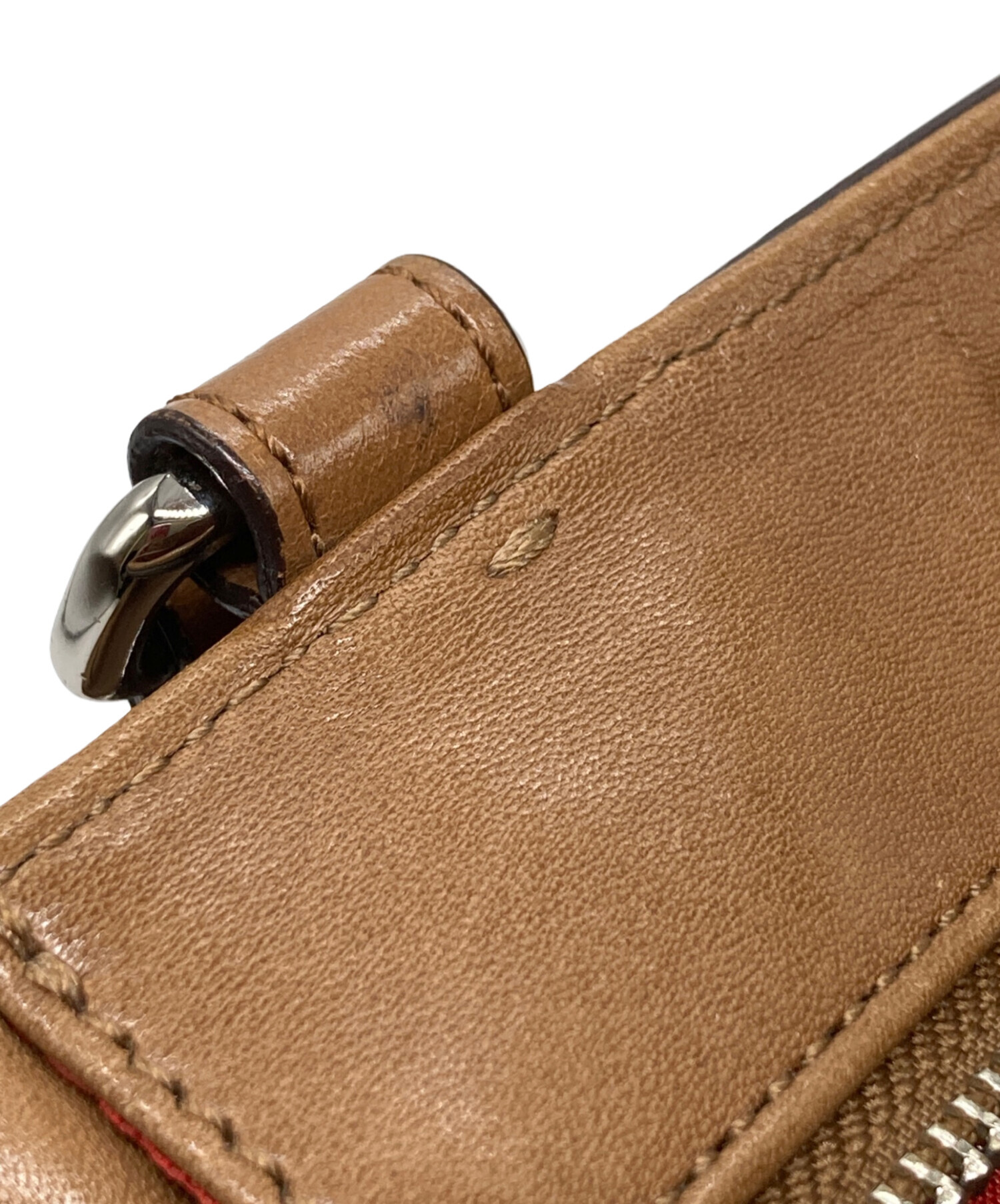 中古・古着通販】COACH (コーチ) レザーハンドバッグ ブラウン