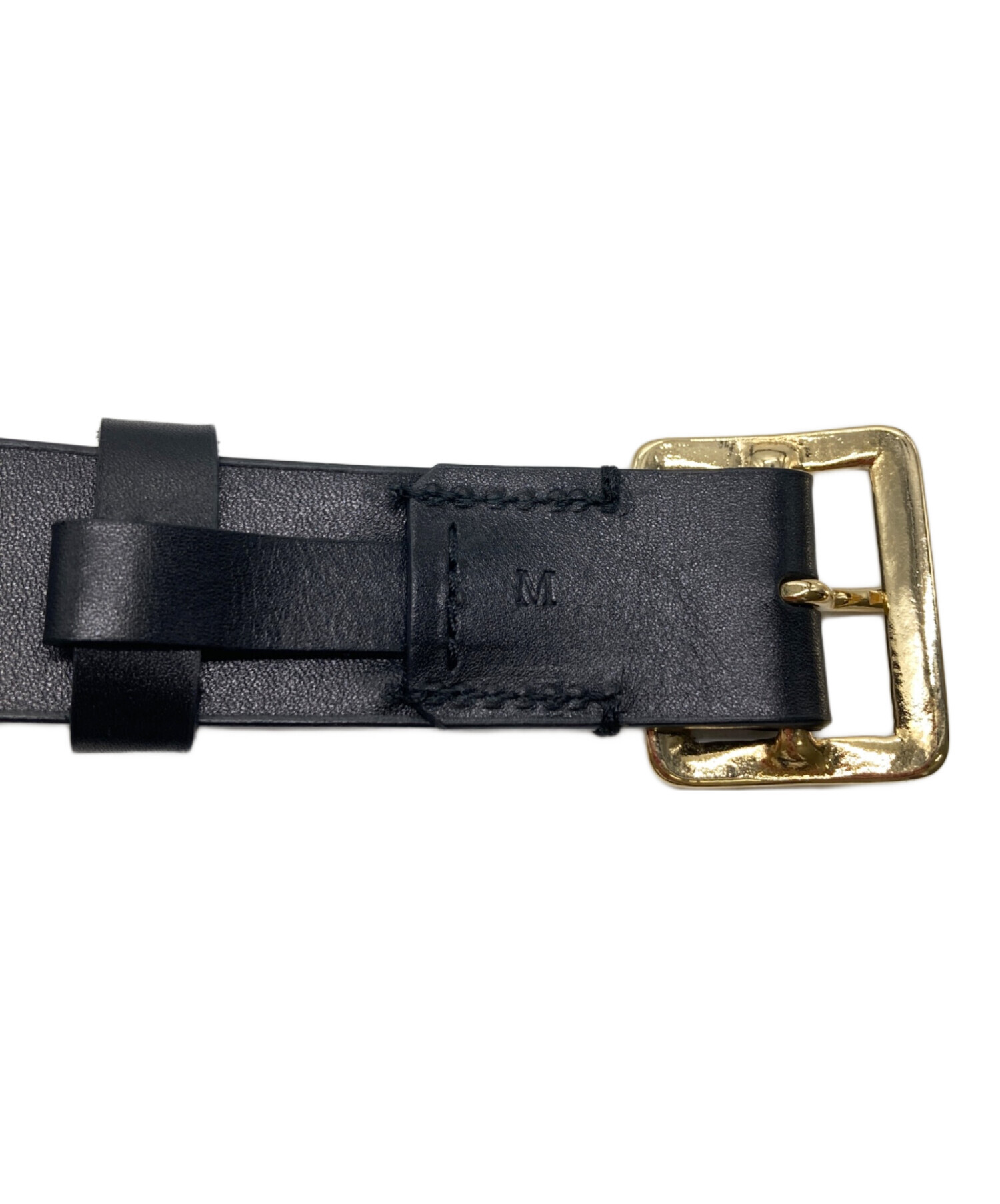 中古・古着通販】AURALEE (オーラリー) SQUARE BUCKLE BELT ブラック