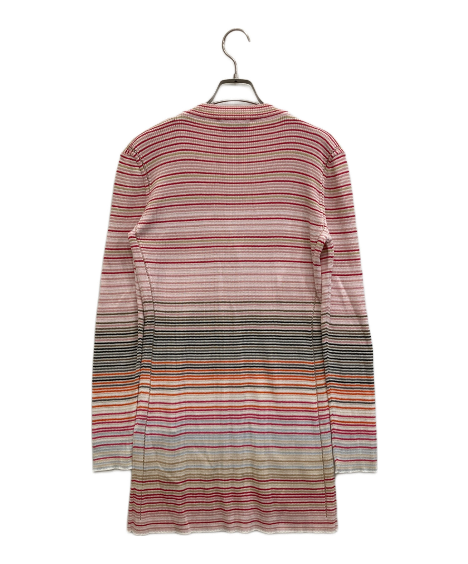MISSONI カーディガン サイズ46 ピンク系 中古・古着通販】MISSONI (ミッソーニ) Cardigan in striped viscose