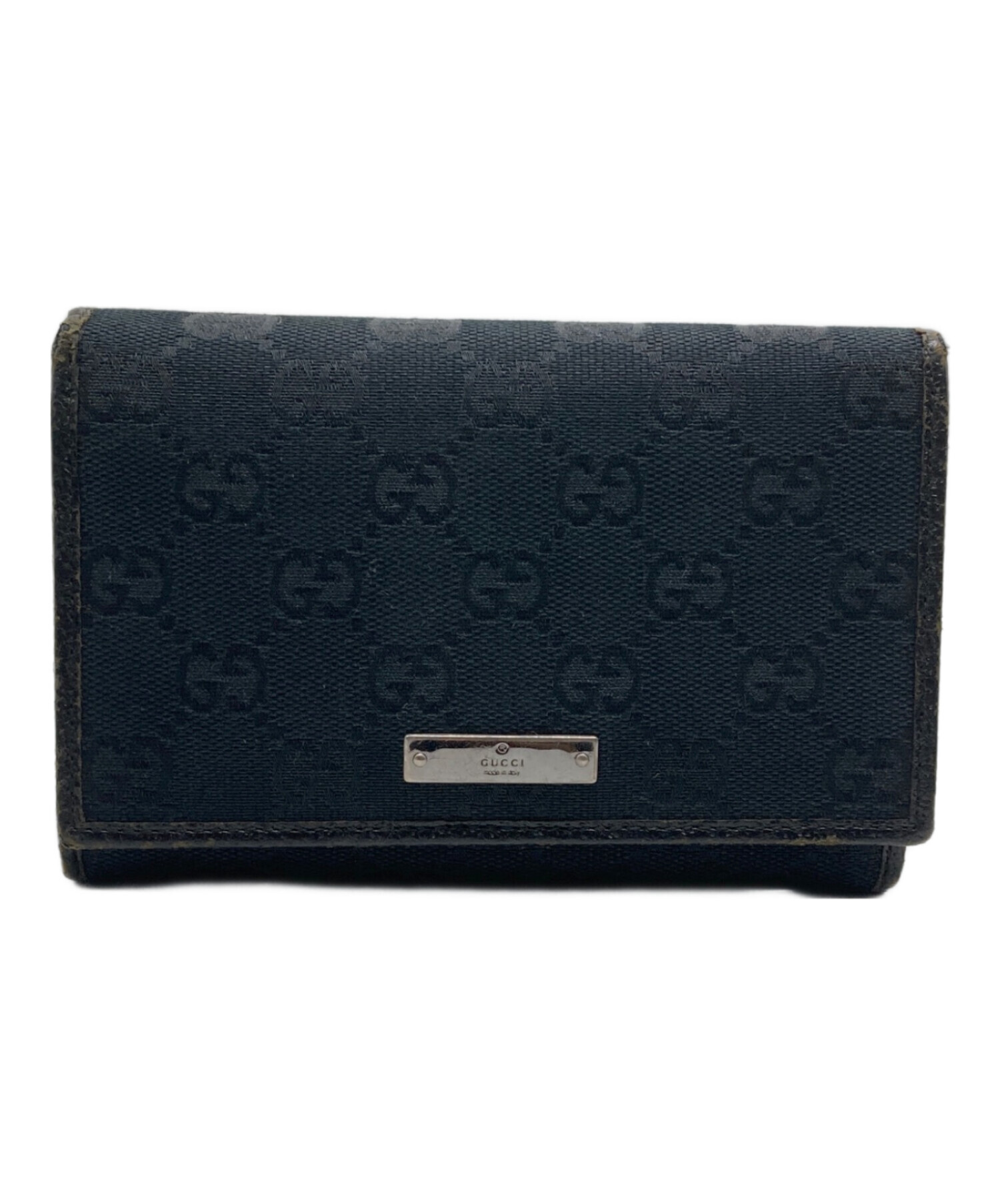 中古・古着通販】GUCCI (グッチ) GG2つ折り財布 ブラック｜ブランド